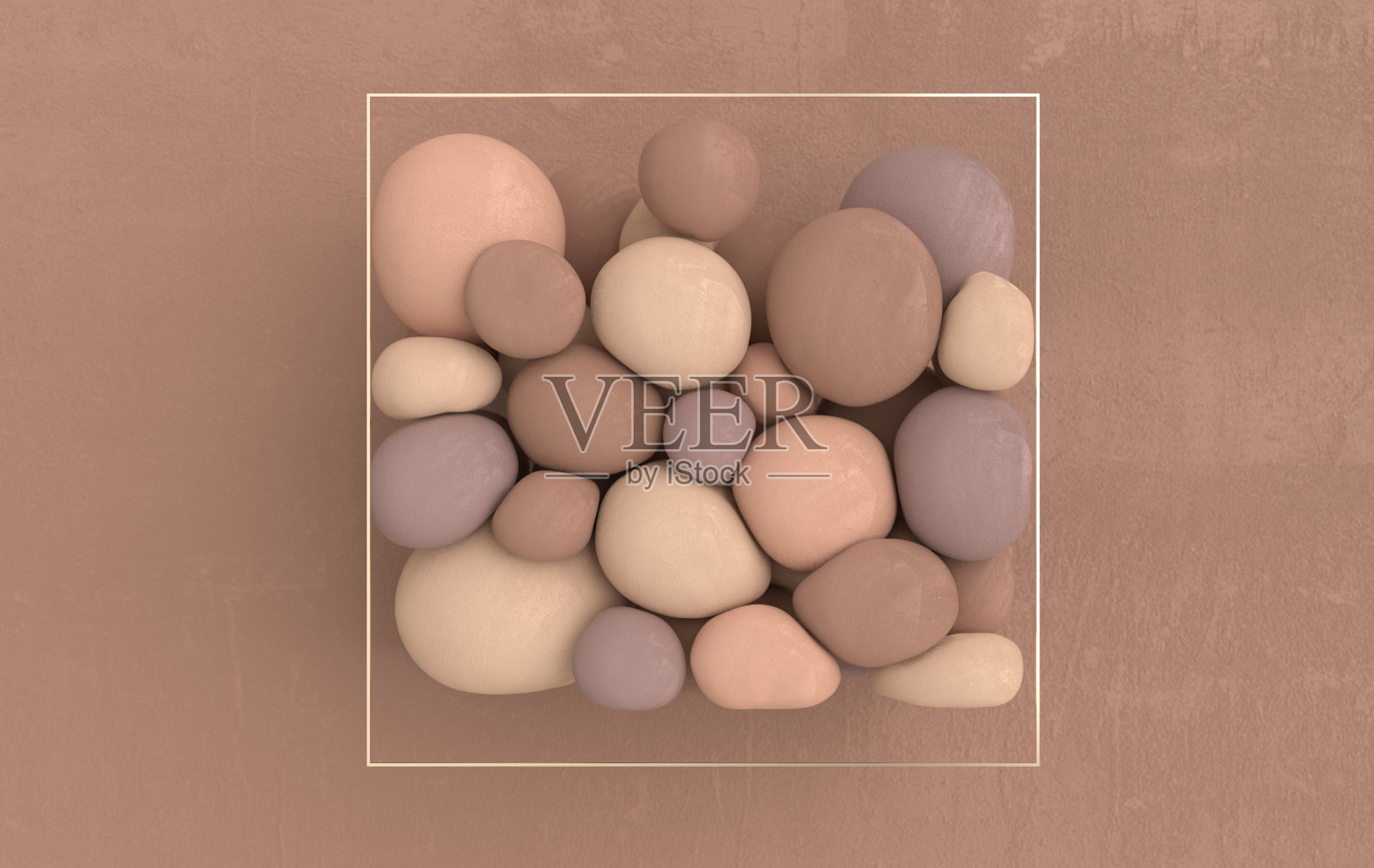 动态抽象粉彩彩色三维渲染背景与软球。腮红、眼影颗粒照片摄影图片