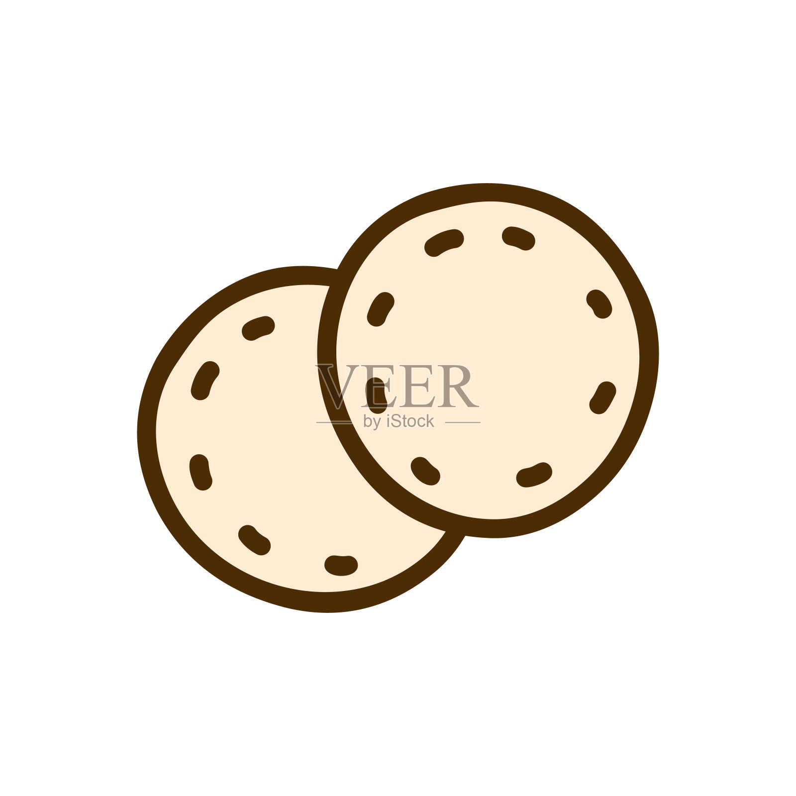 皮肤护理可重复使用的棉垫隔离在白色背景。矢量手绘插图涂鸦风格。完美的标志,各种设计。零浪费,生态理念。插画图片素材