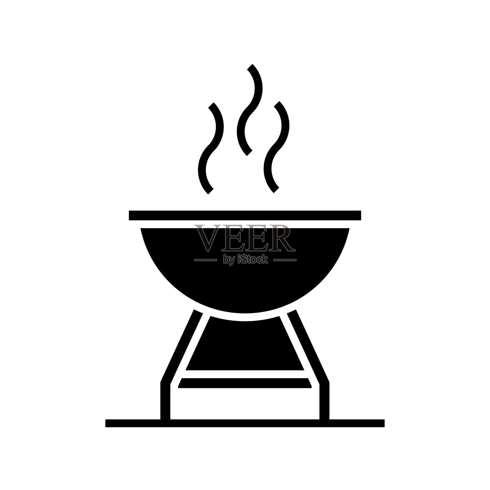 烧烤图标固体风格。矢量图标设计元素的网页,移动应用程序,UI, UX设计插画图片素材