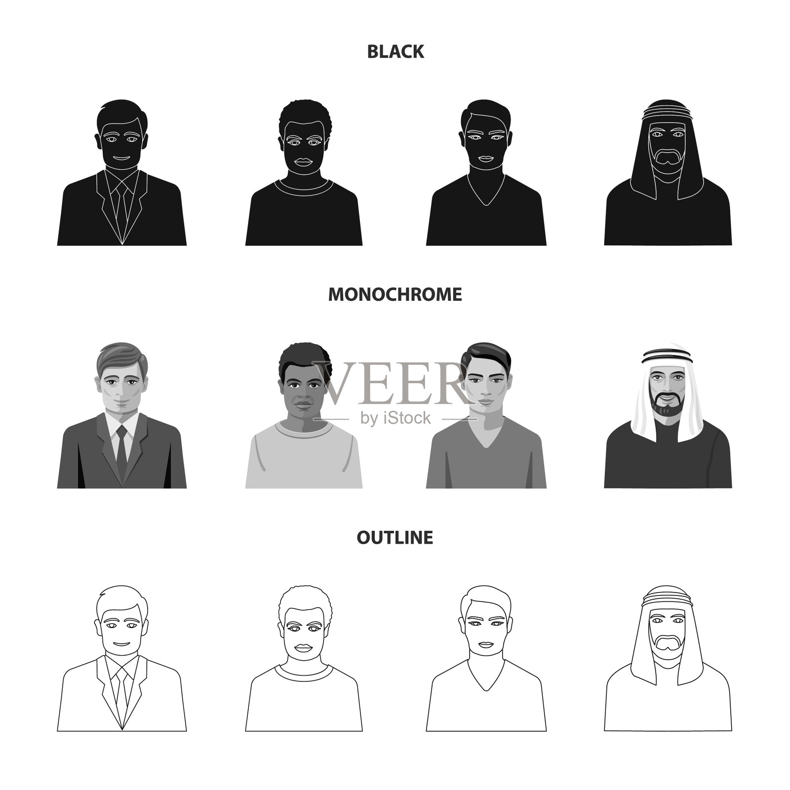 设计发型和职业标志插画图片素材