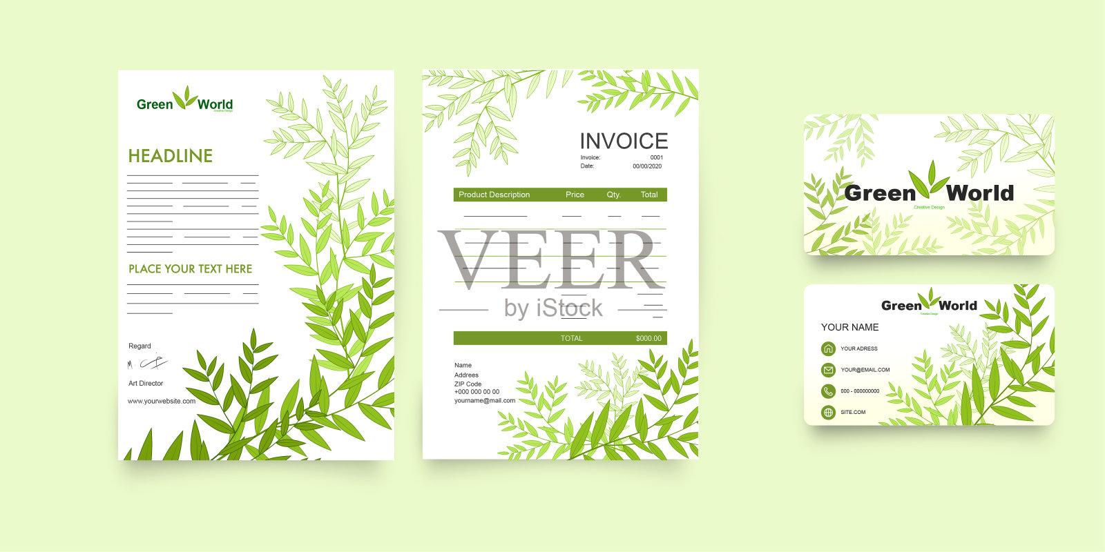 矢量生态传单,海报,宣传册,杂志封面模板设计模板素材