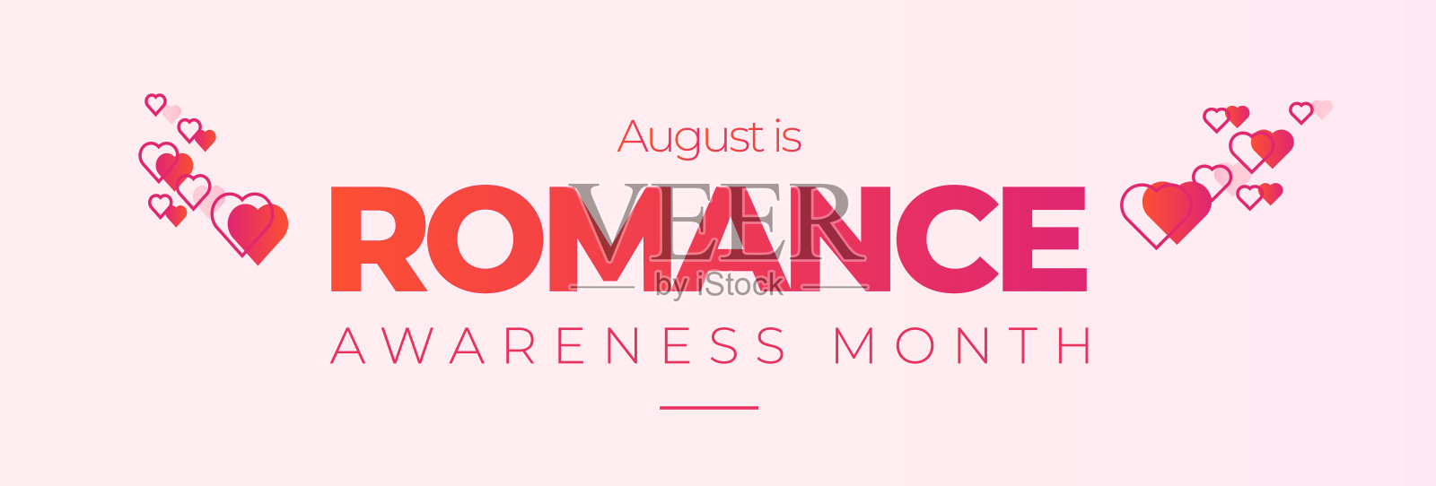 全国浪漫意识月。每年八月庆祝。优雅的矢量海报,横幅。插画图片素材
