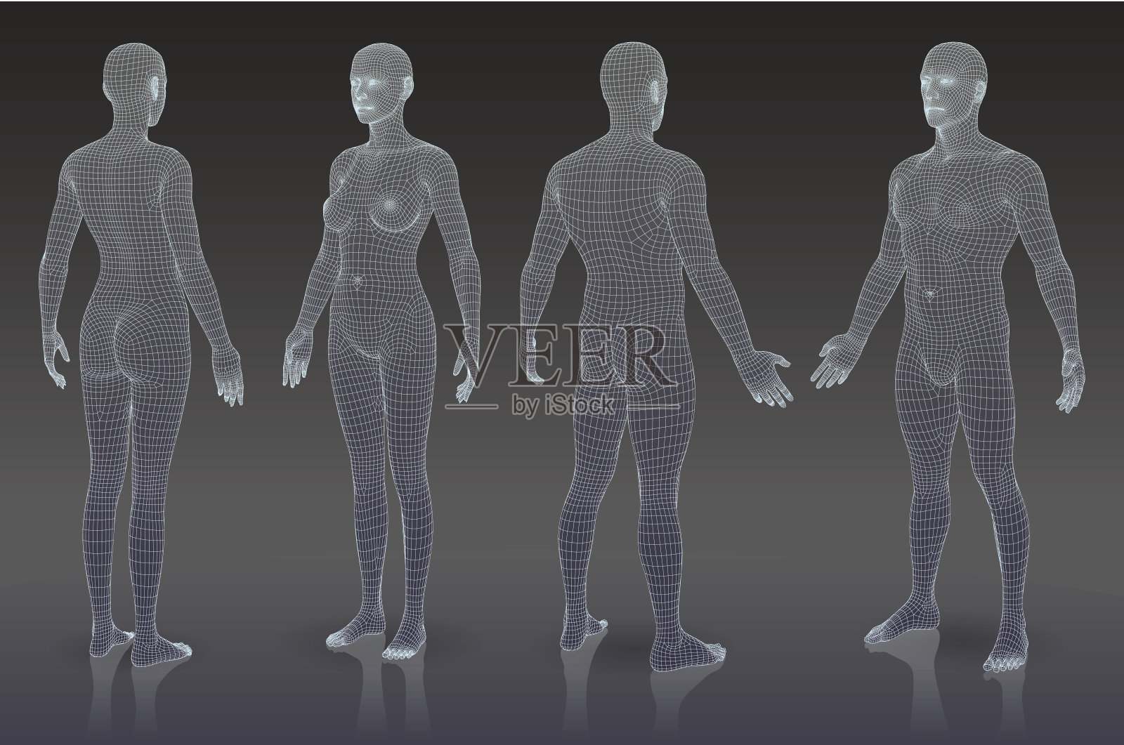 一组三维物体。插画图片素材