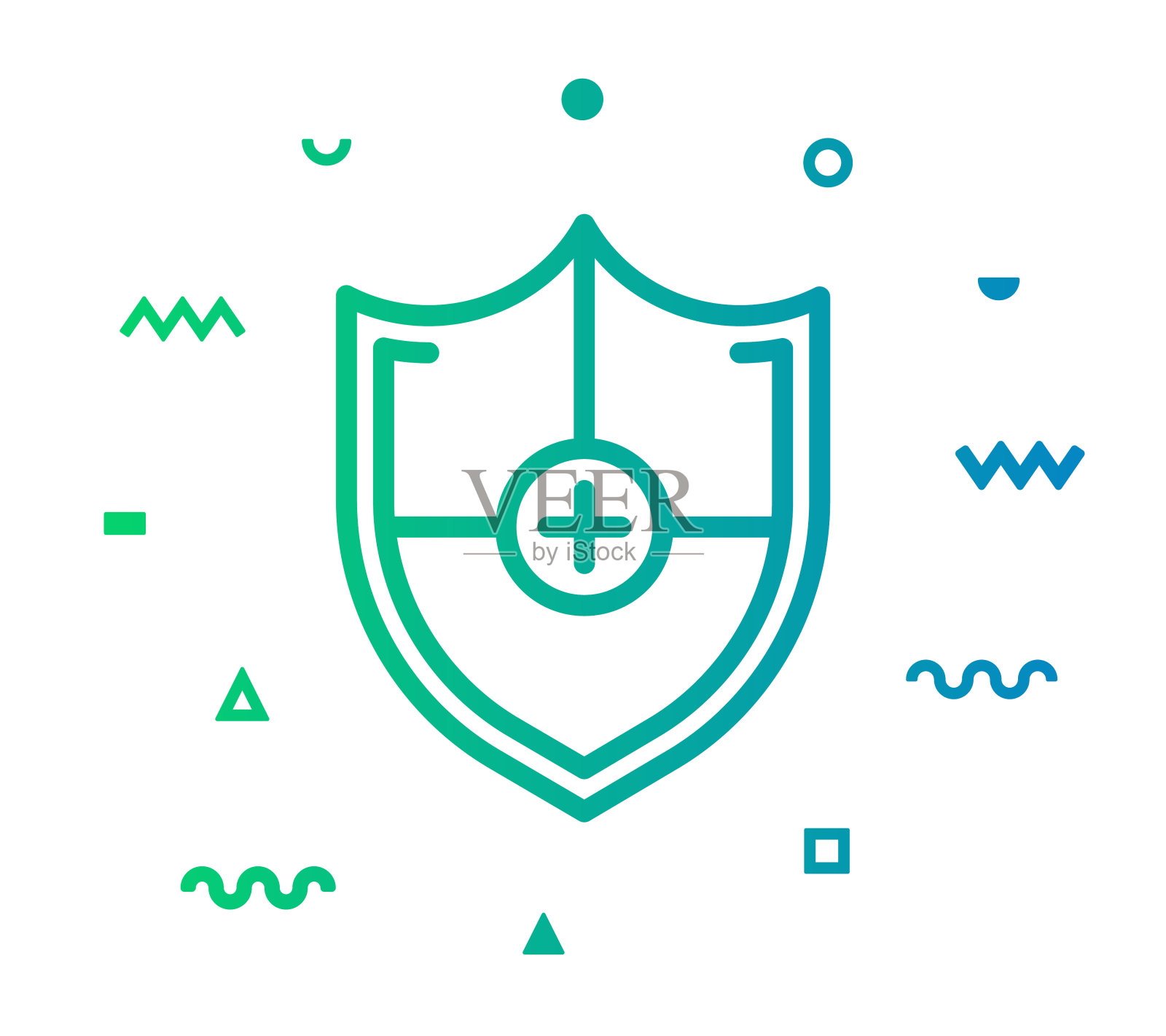 盾线风格图标设计插画图片素材