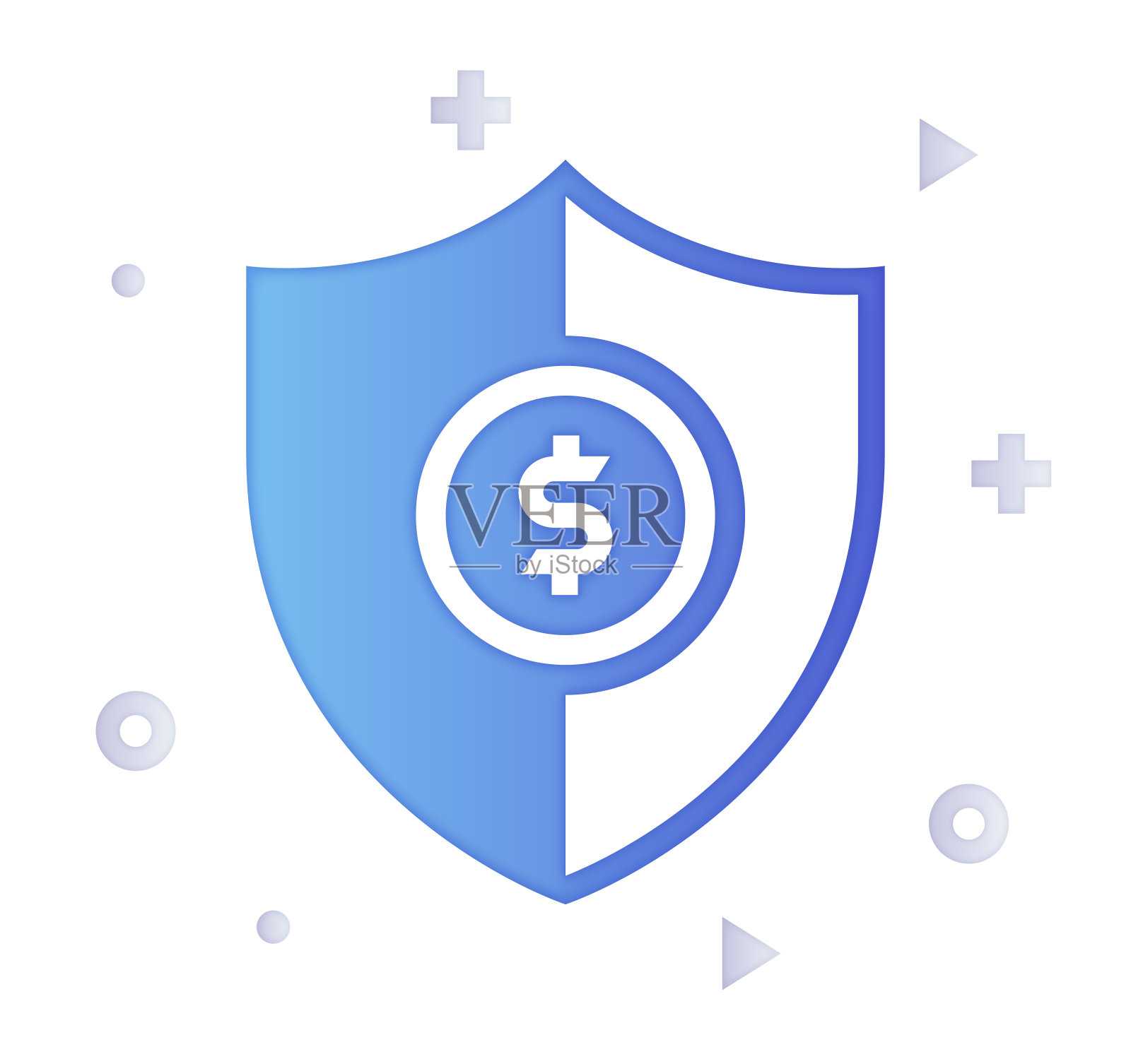 贸易保护主义渐变颜色剪纸图标设计插画图片素材