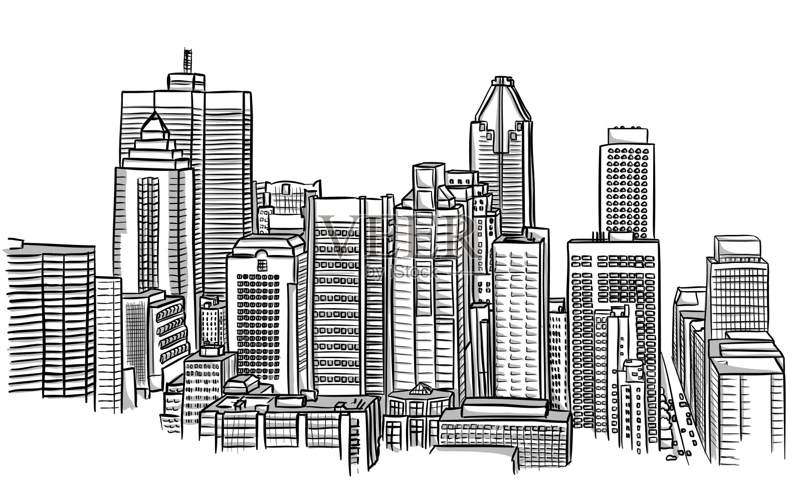 高层建筑及城市景观插画图片素材