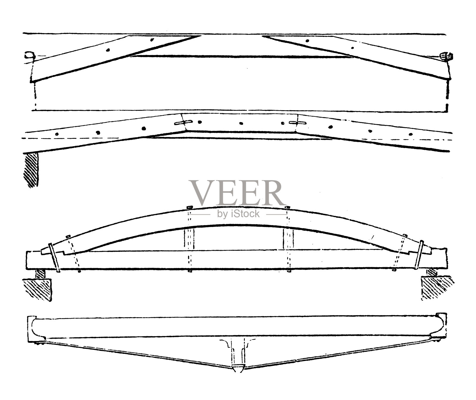 建筑中的梁加固类型设计元素图片