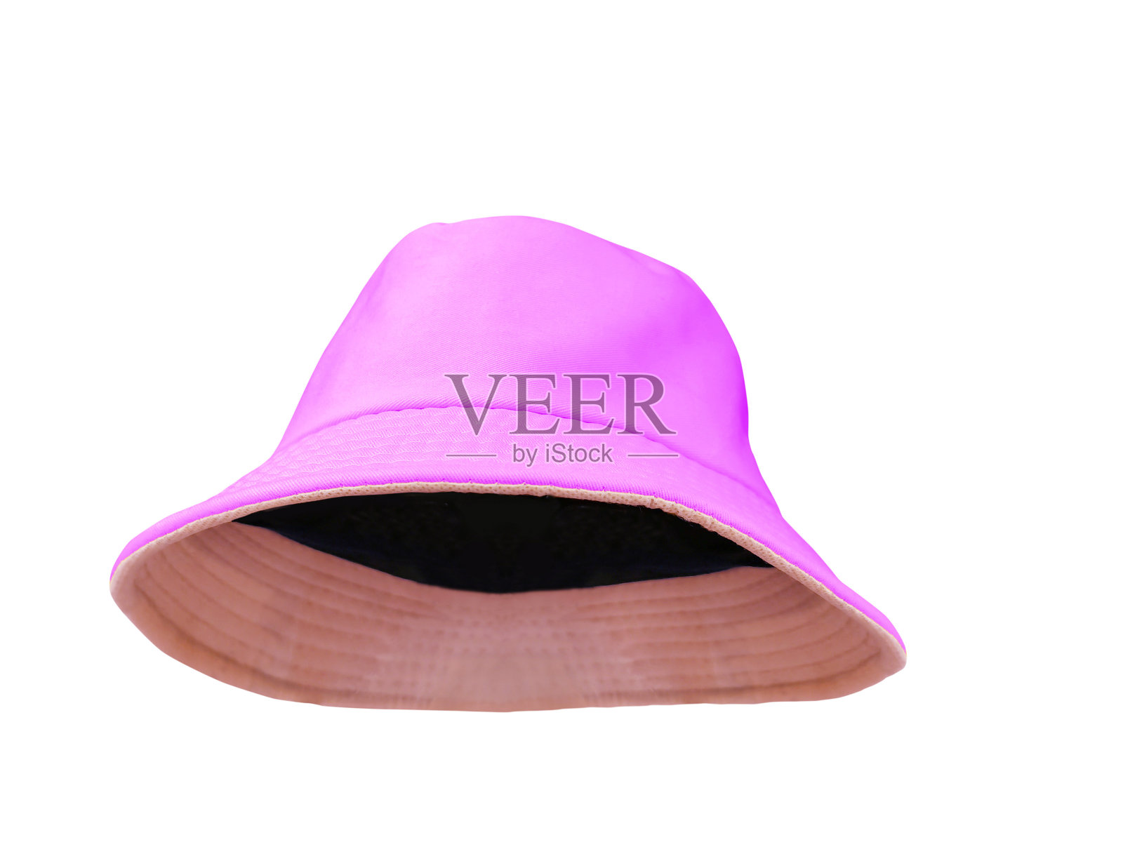 粉红色的桶帽孤立在白色的背景照片摄影图片