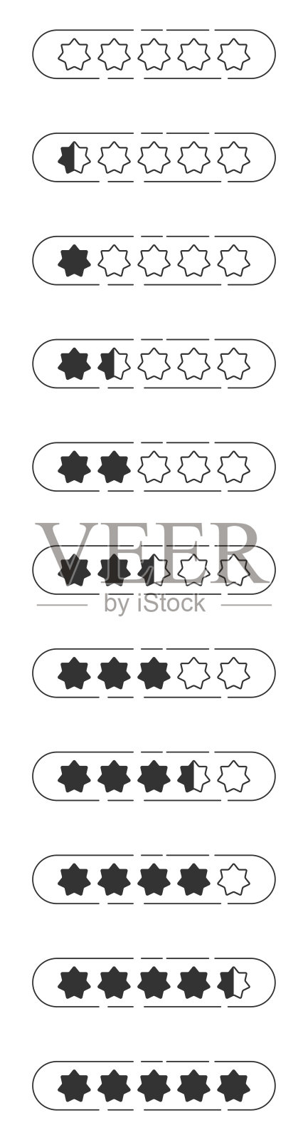 星级评价从0到5。客户评论或反馈集矢量插图插画图片素材