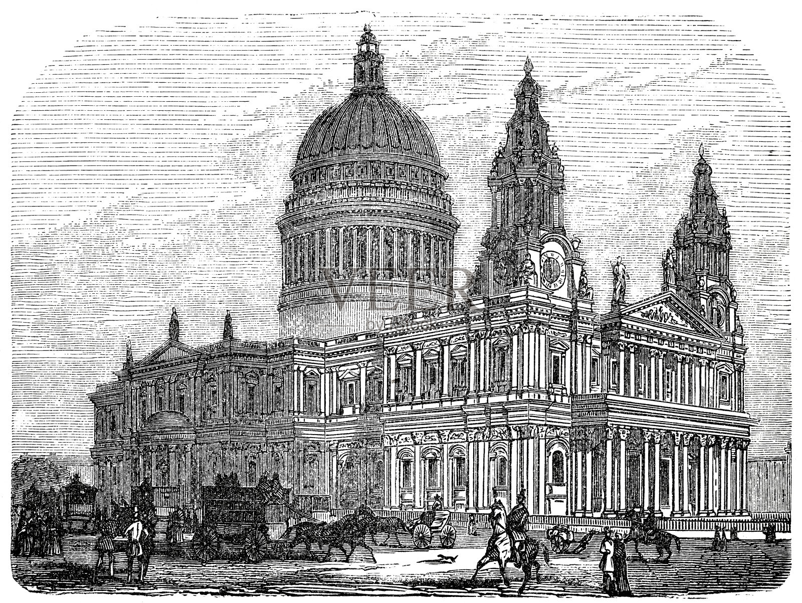 保罗在伦敦的教堂插画图片素材