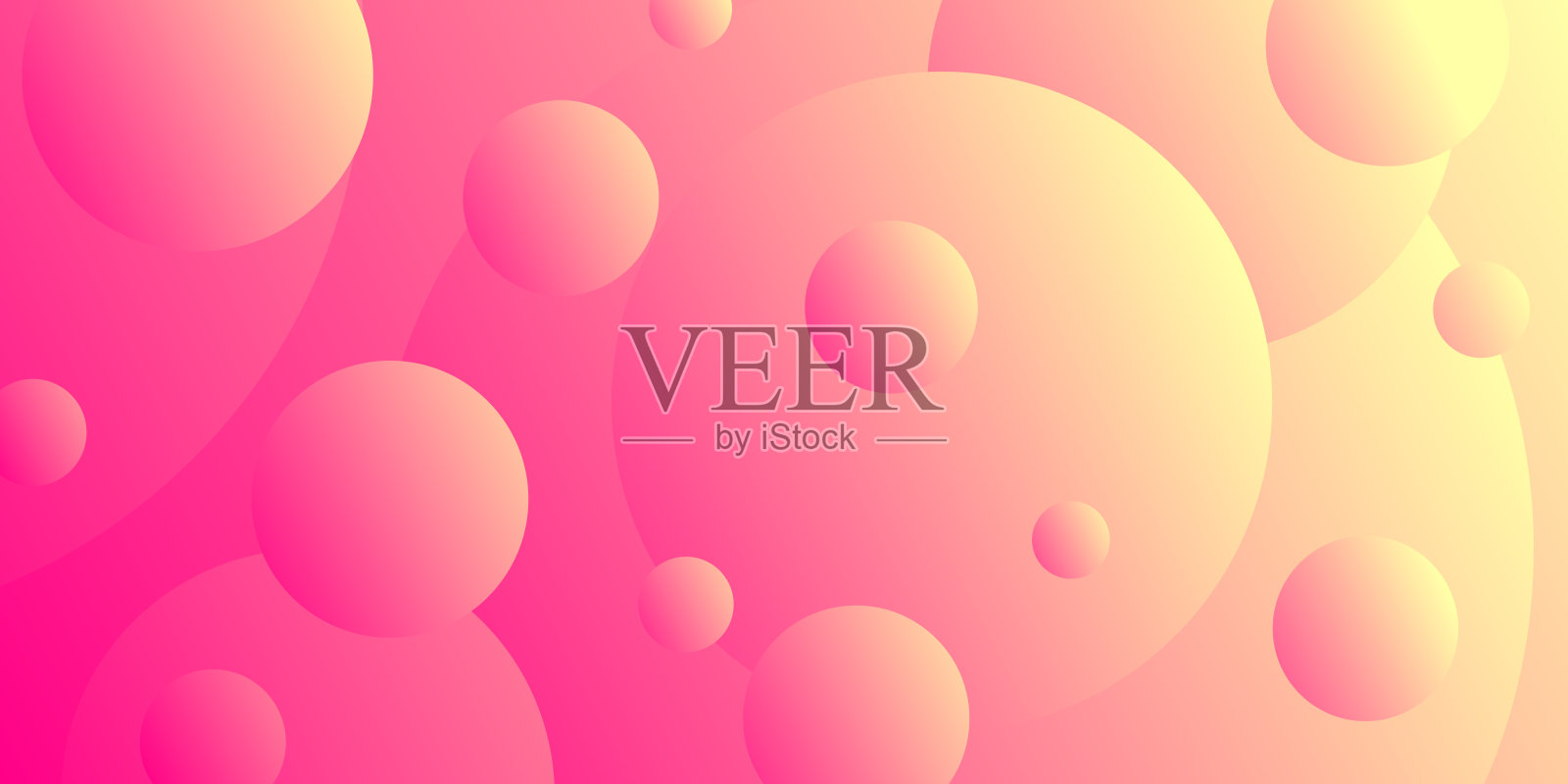 抽象几何背景与粉红色梯度圆插画图片素材