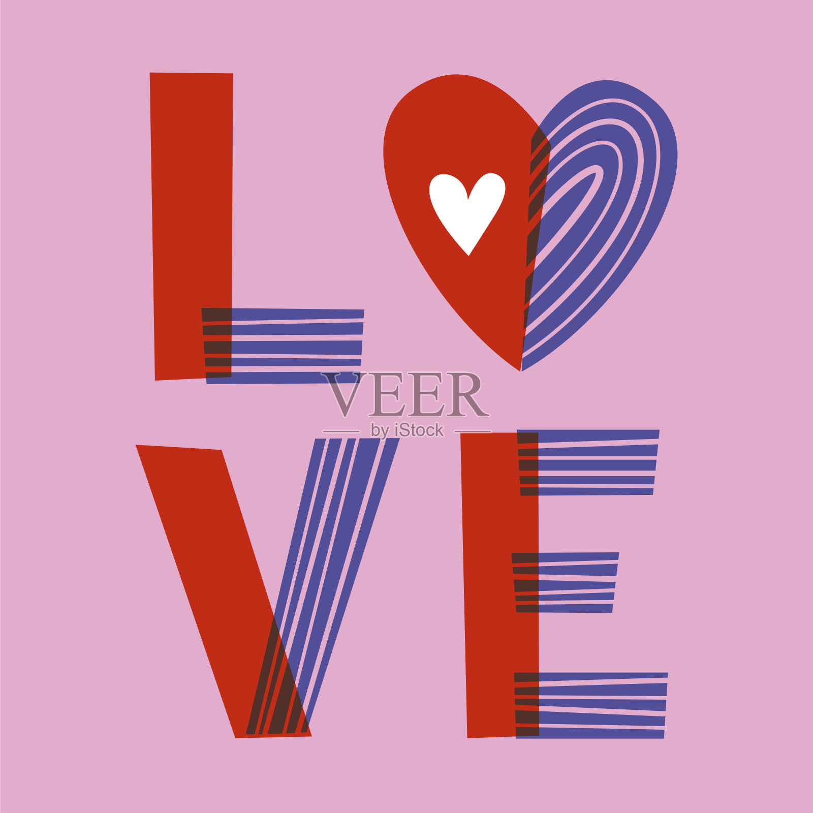 情人节贺卡与心。插画图片素材