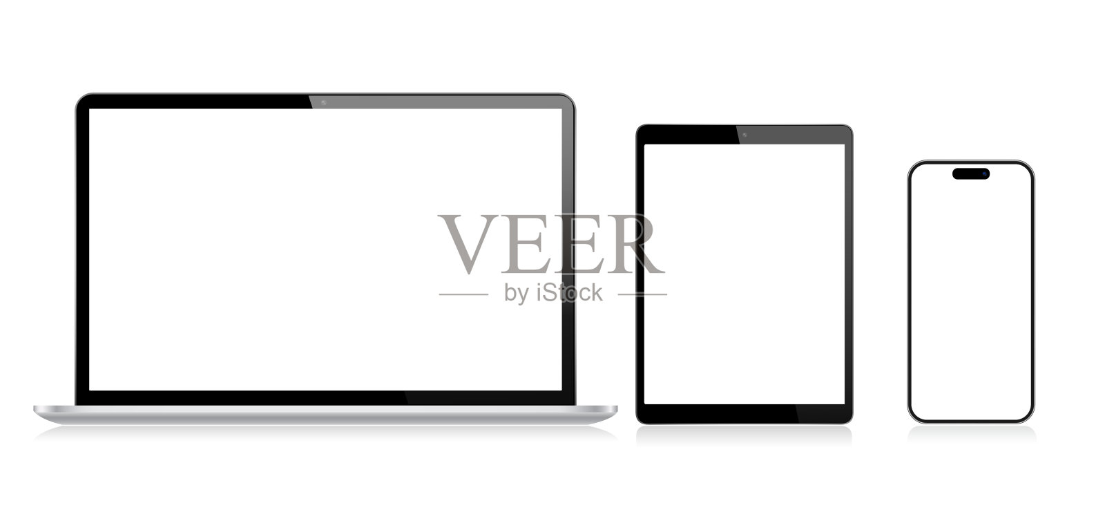 现实矢量模拟数字平板电脑,手机,智能手机和笔记本电脑。现代数字设备。每股收益10。插画图片素材