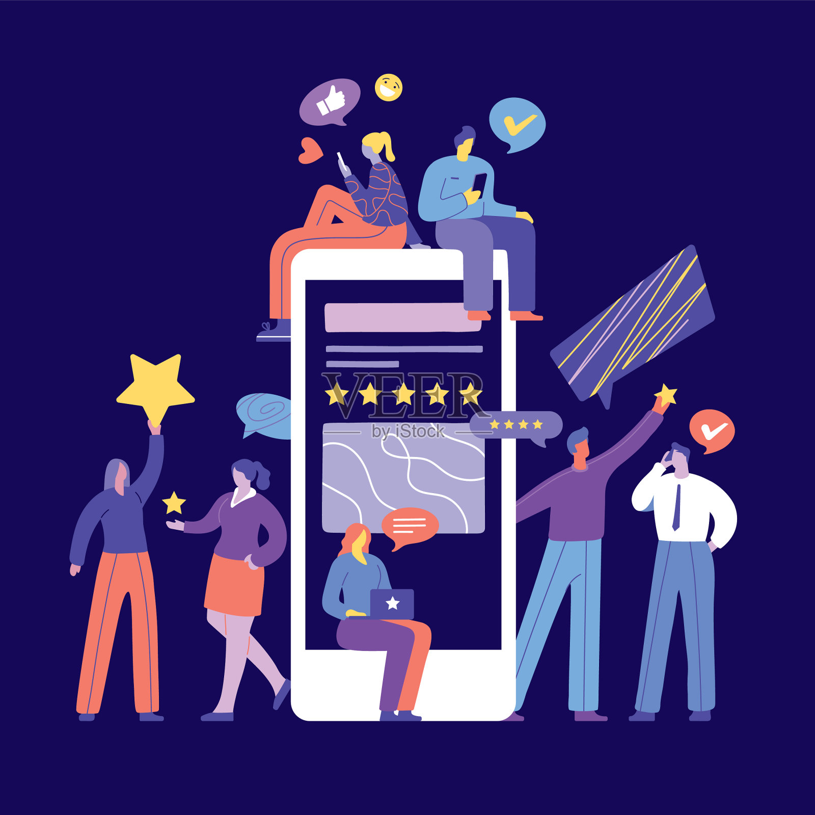 评分和反馈插画图片素材