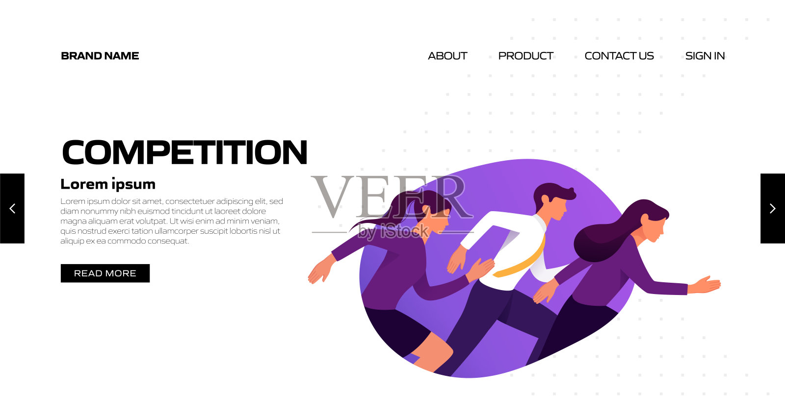 竞赛概念矢量插图登陆页面模板,网站横幅,广告和营销材料,在线广告,业务演示等。插画图片素材