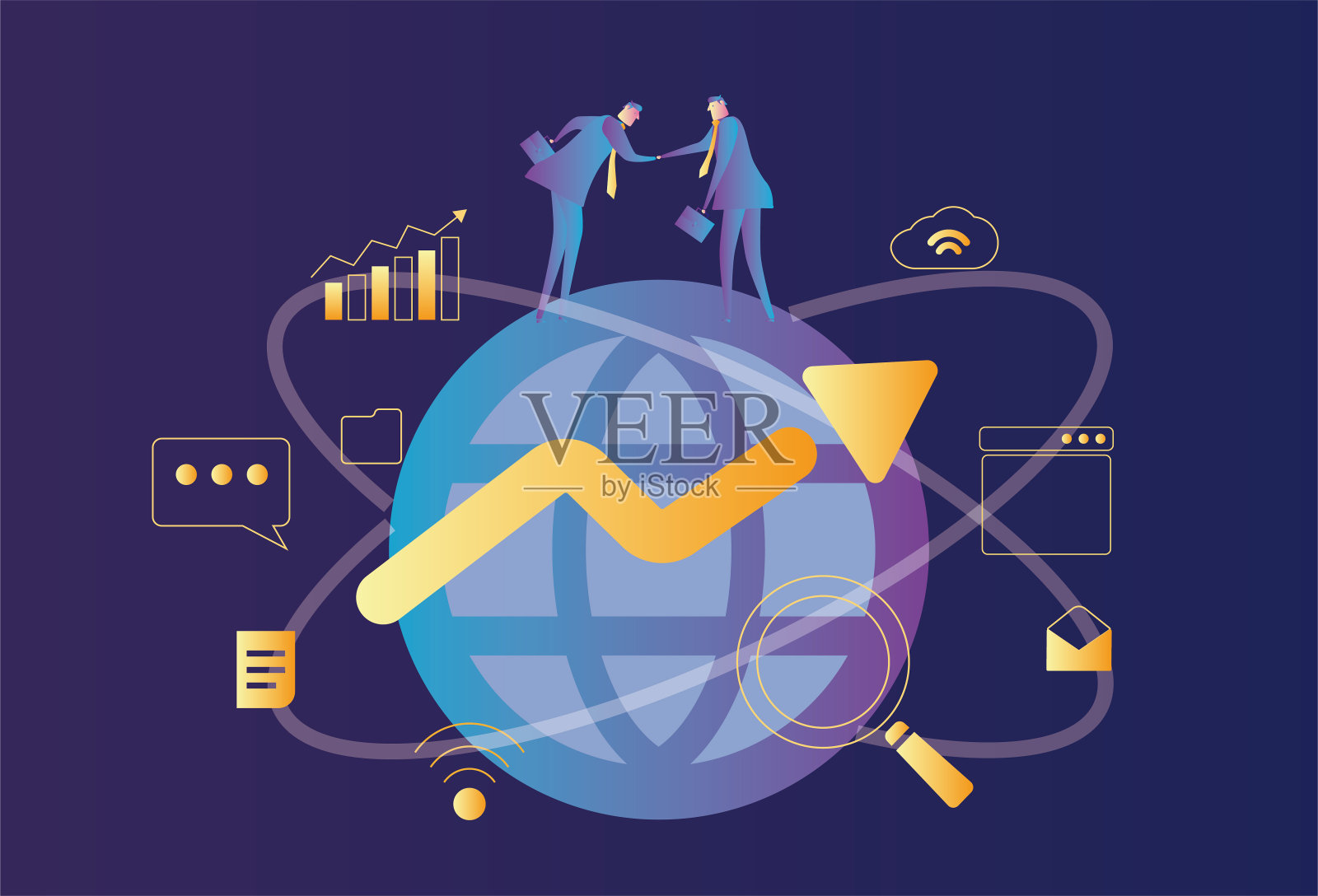 双赢插画图片素材