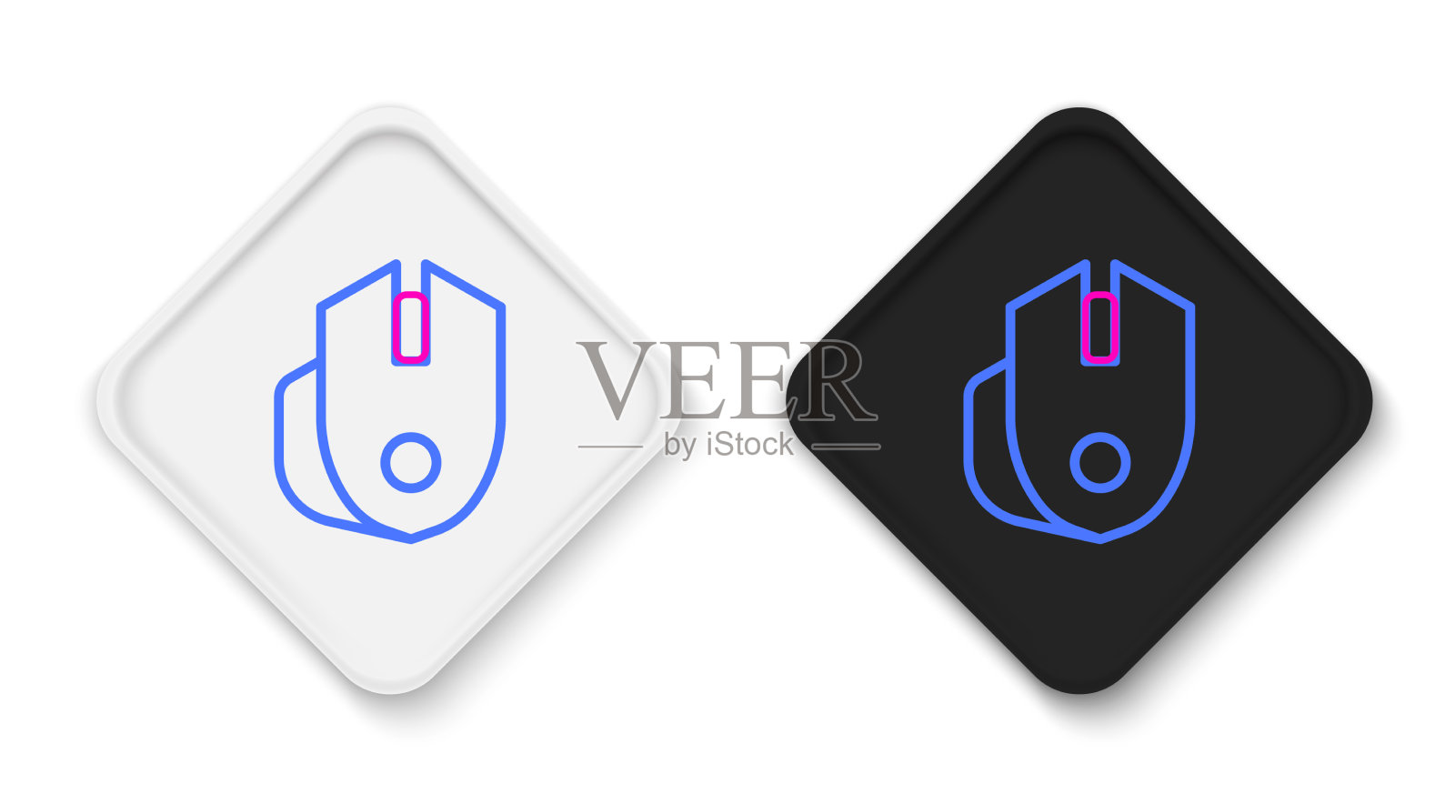 线上电脑鼠标游戏图标孤立在白色上图标素材