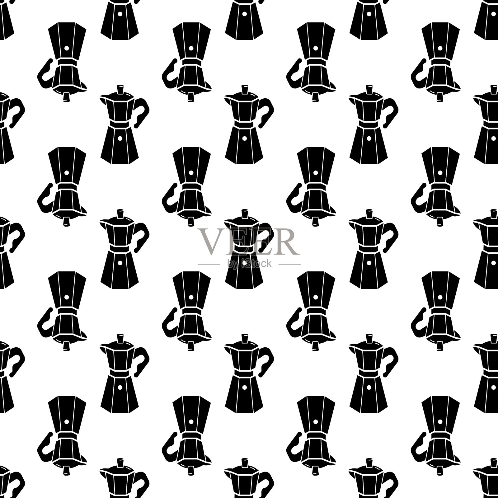 咖啡机图案无缝插画图片素材