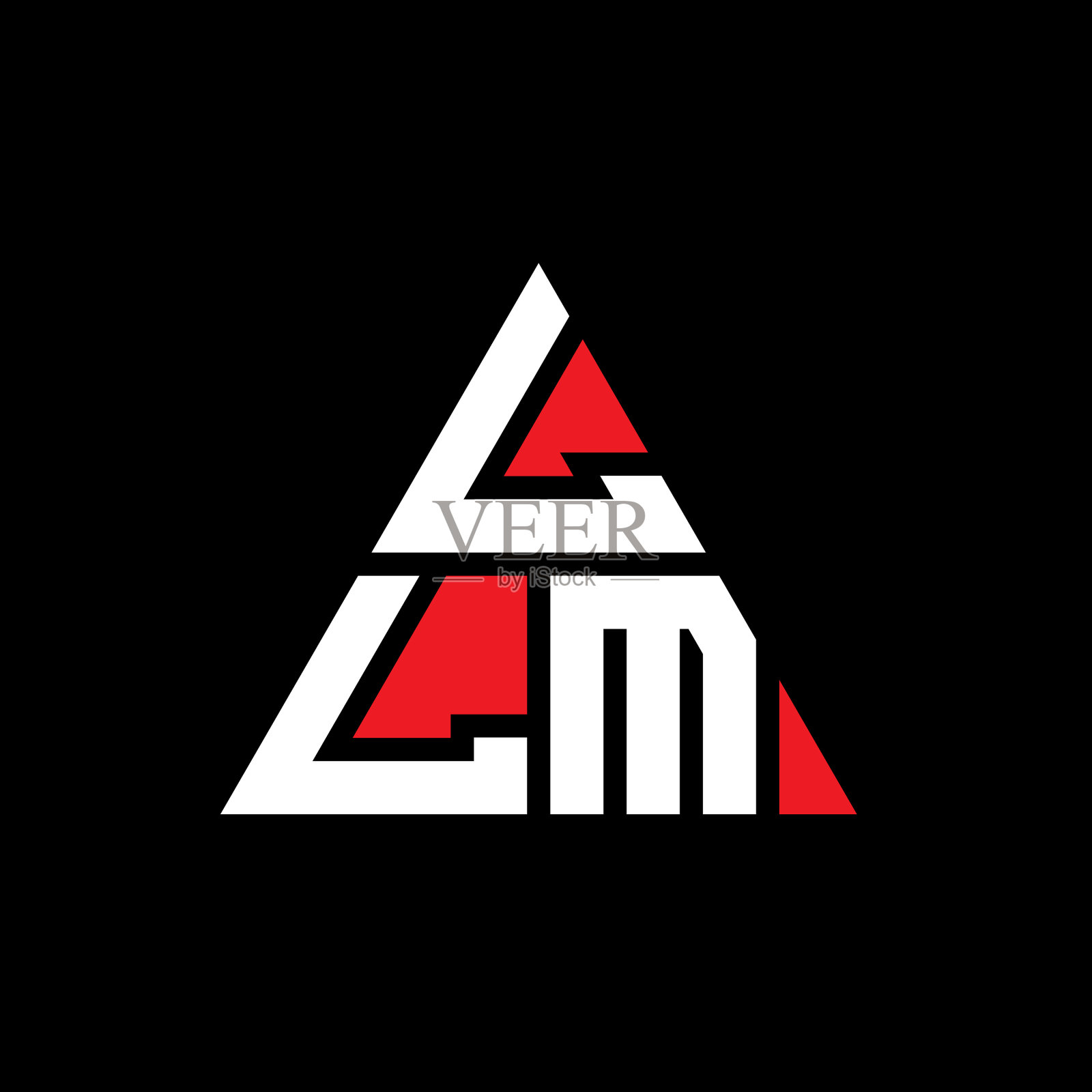 LLM三角形字母标志设计与三角形插画图片素材