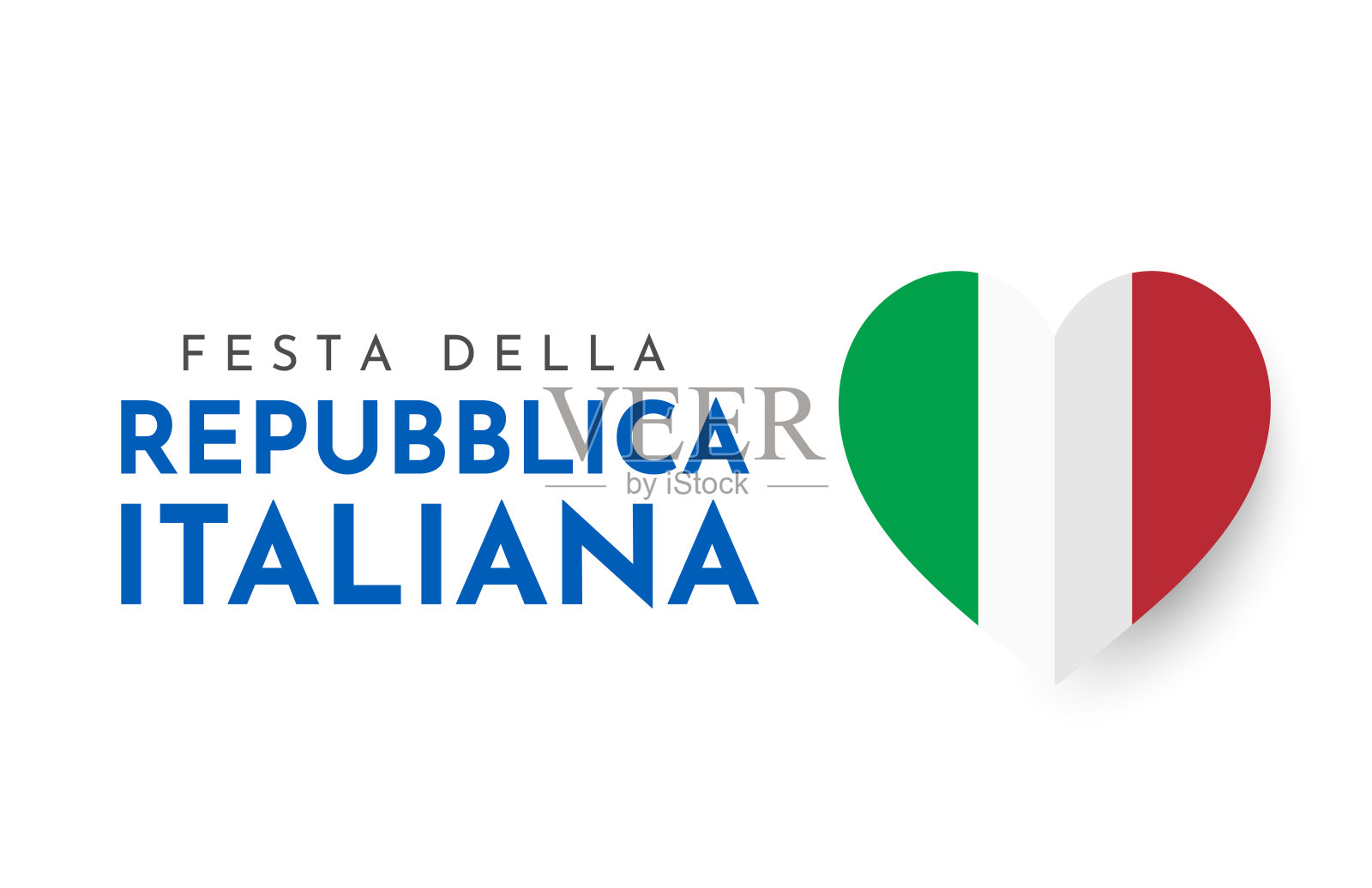意大利共和国节日卡。意大利共和国的一天。向量插画图片素材