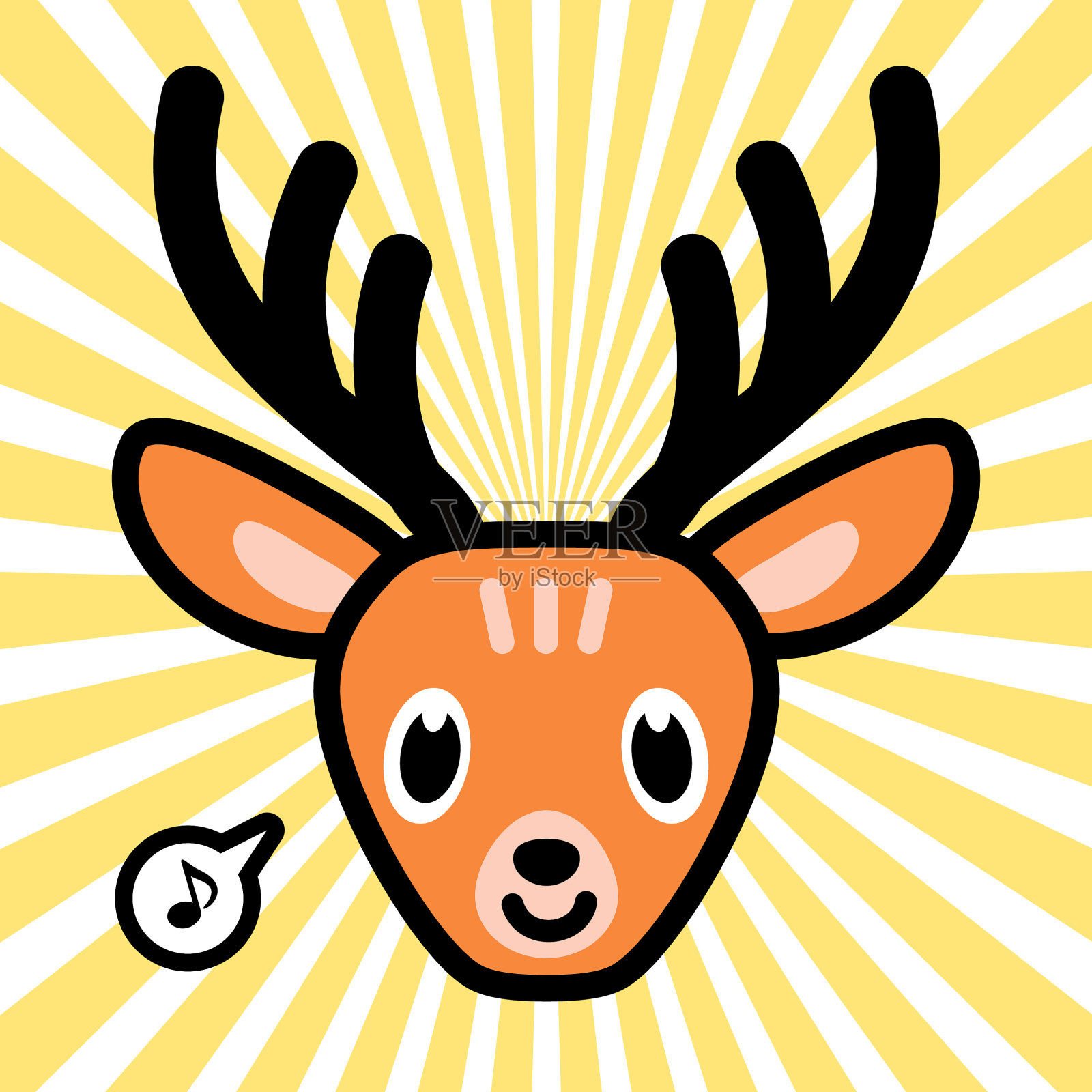 可爱的鹿角色设计插画图片素材