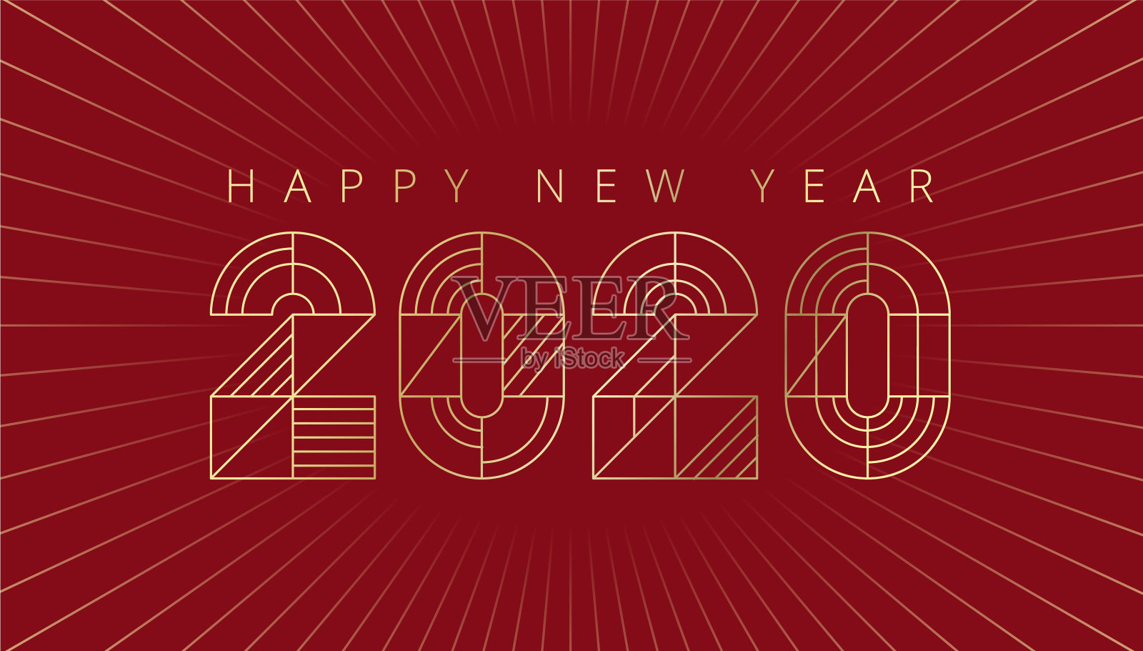 2020年贺年卡配烟花,现代设计插画图片素材