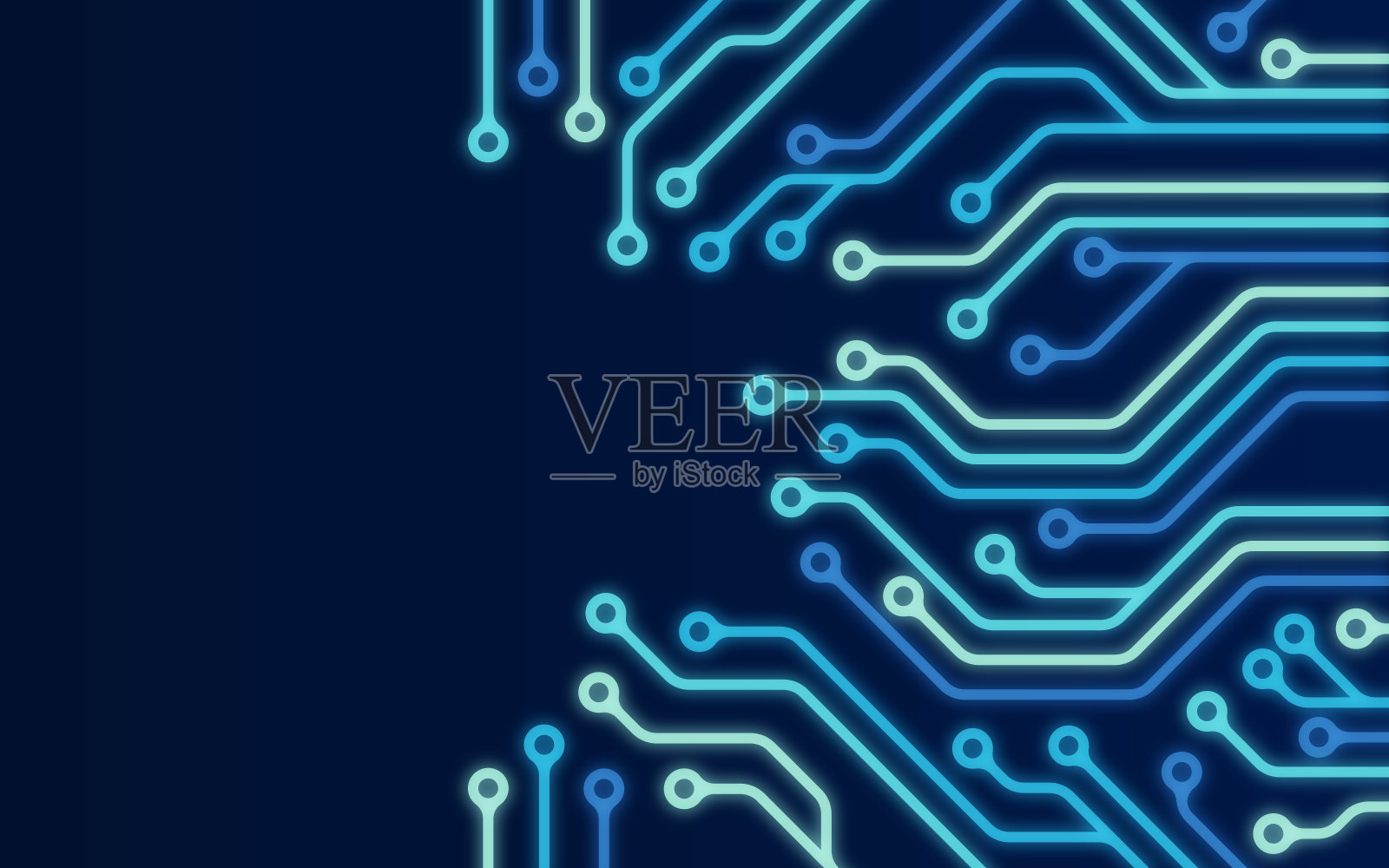 蓝色技术电路连接背景插画图片素材