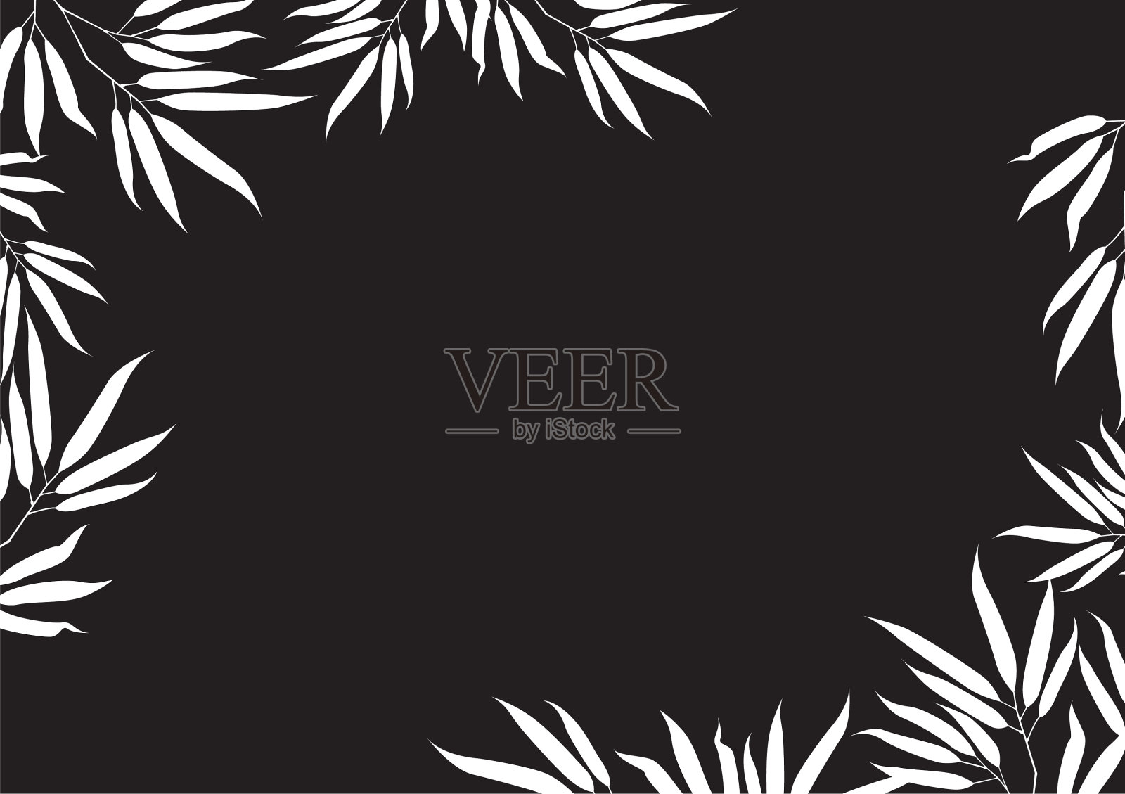 竹框架孤立的黑色背景插画图片素材