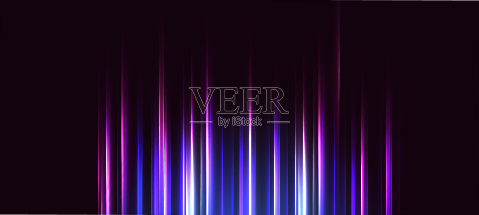 抽象的现代和未来主义的几何幻想辉光多色霓虹灯线在深黑色的背景。现代科技背景插画图片素材