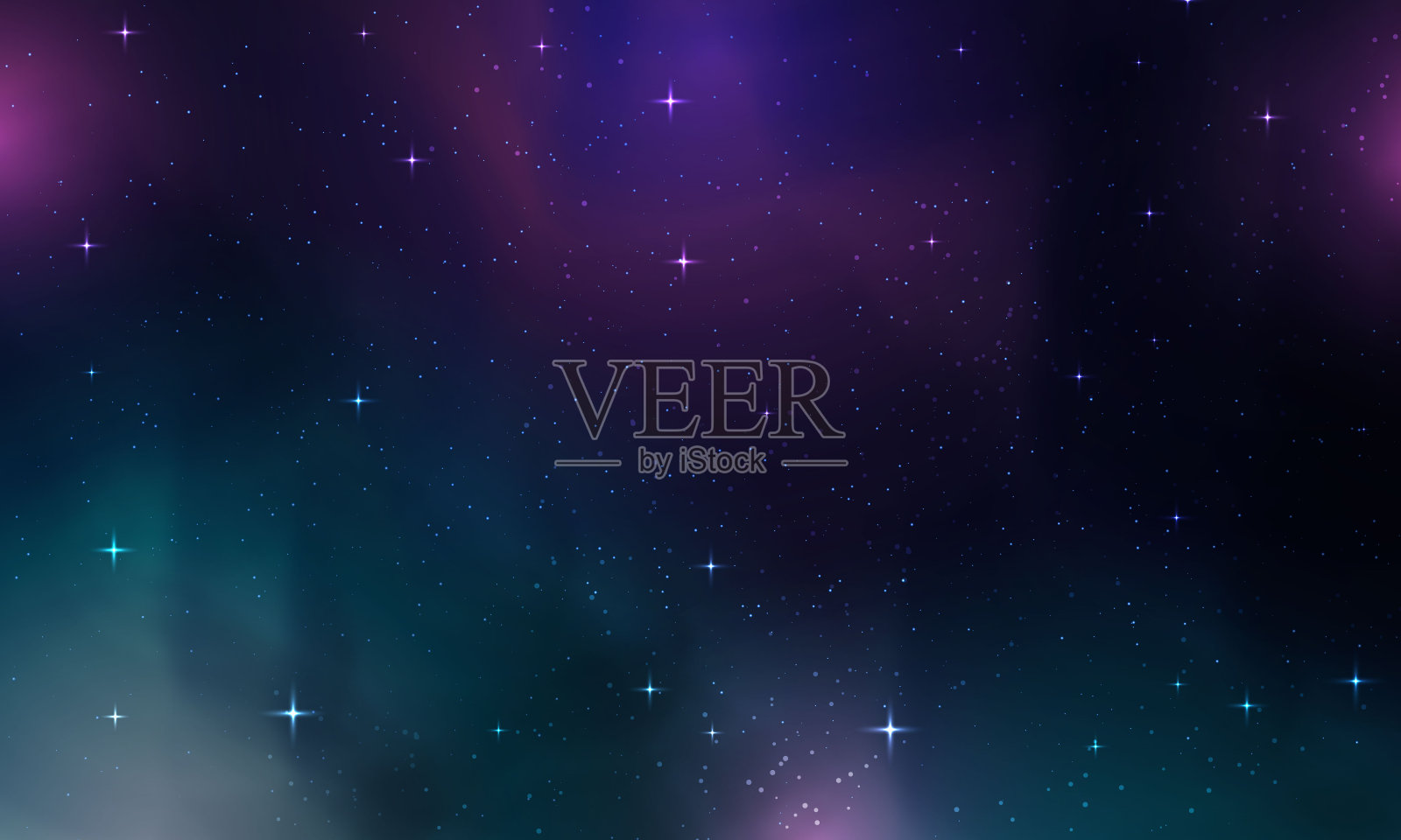 色彩丰富的空间与闪亮的星星矢量背景插画图片素材