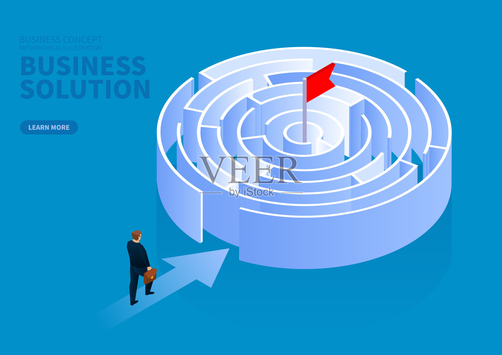 商人寻找到达终点的方法,解决商业问题的概念插画图片素材