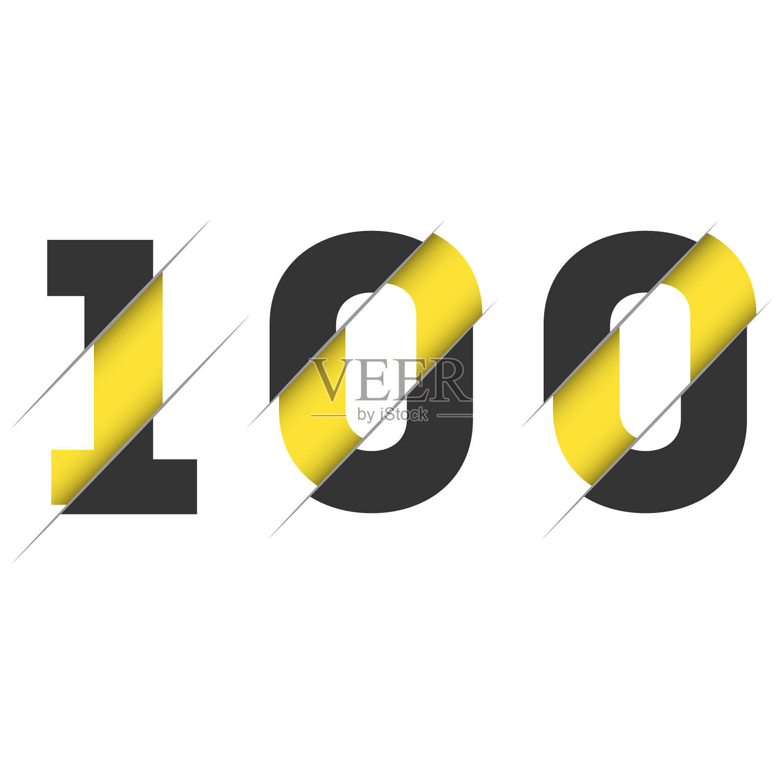 100 100数字标志设计与一个创造性的切割d插画图片素材