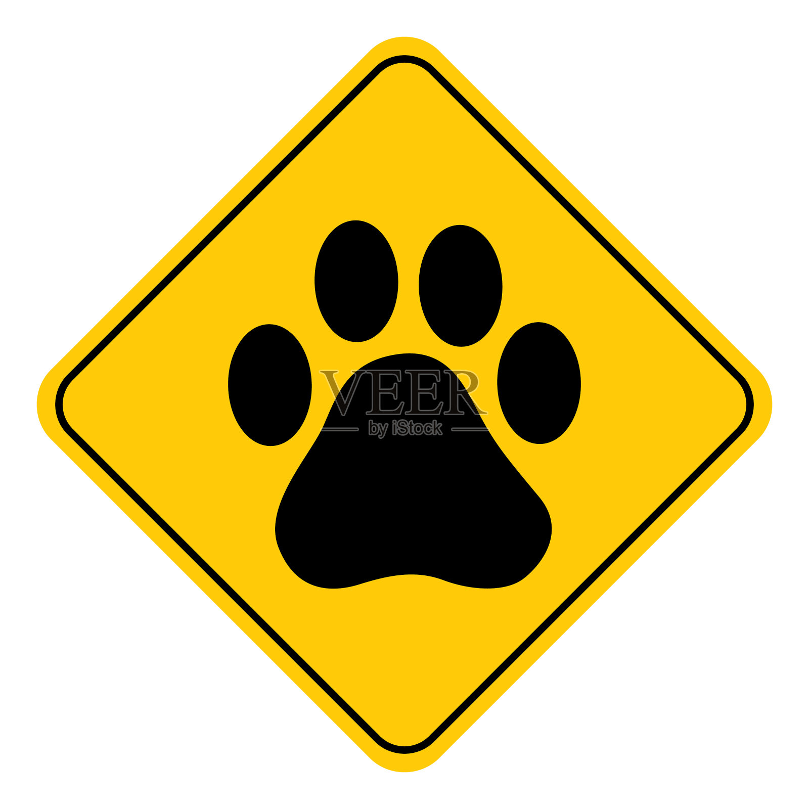 爪印路标插画图片素材