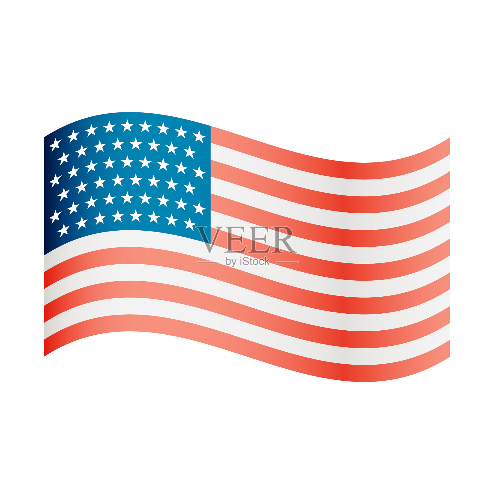 美国国旗和色彩设计元素插画图片素材