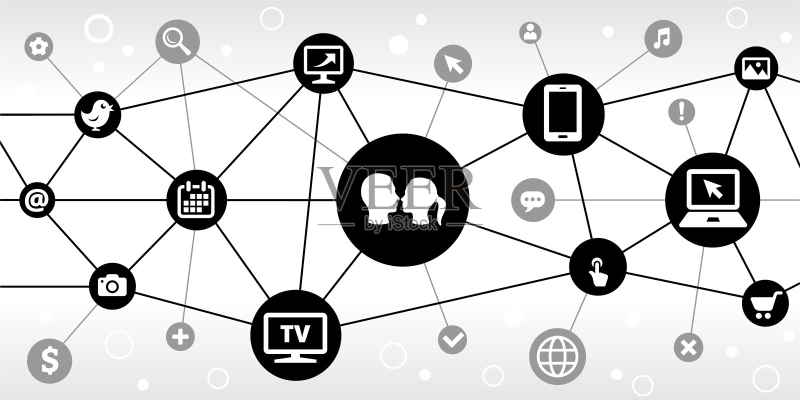 耦合互联网通信技术三角节点模式背景插画图片素材