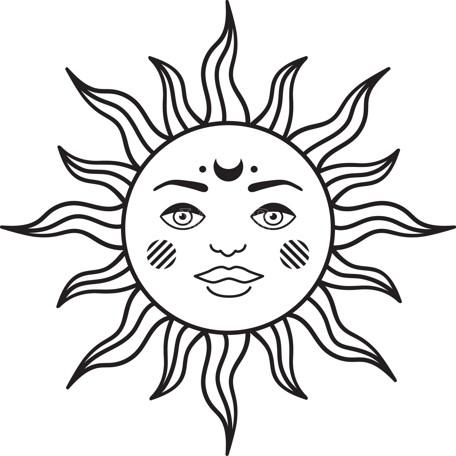 波西米亚天体复古设计设计元素图片