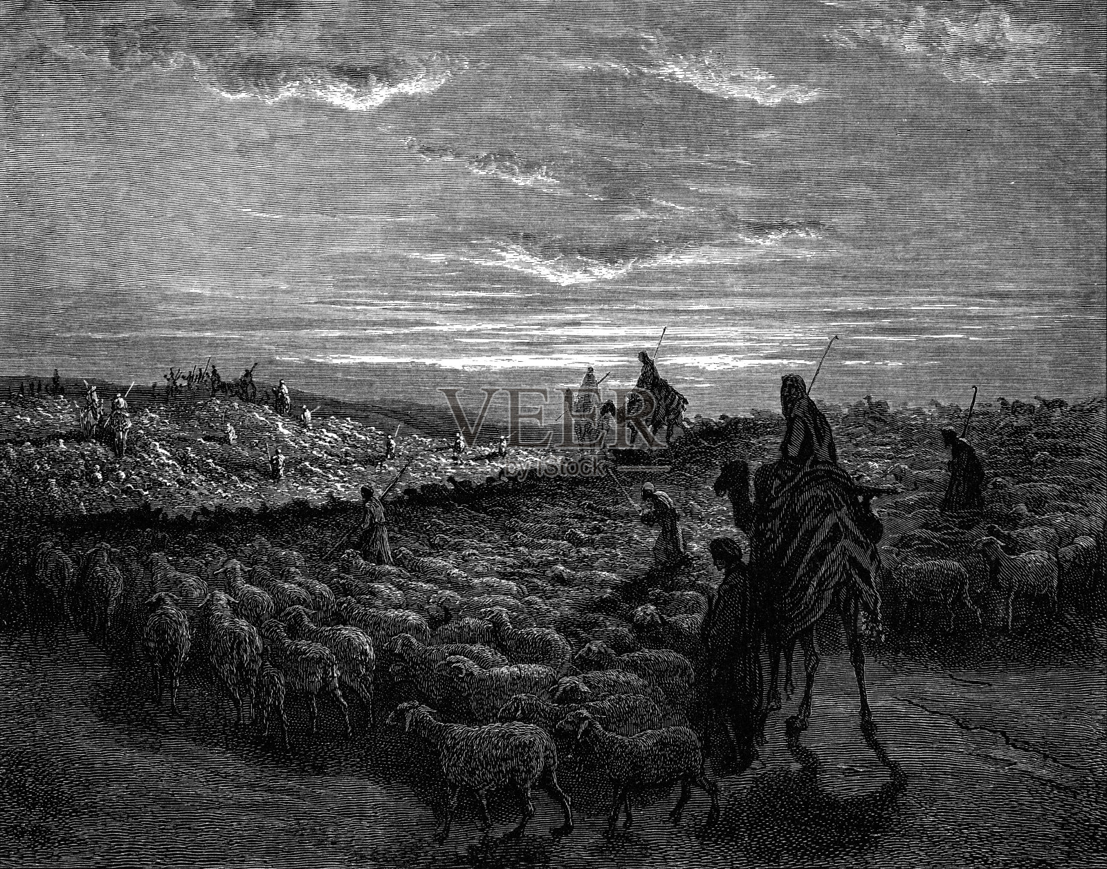 亚伯拉罕前往迦南插画图片素材