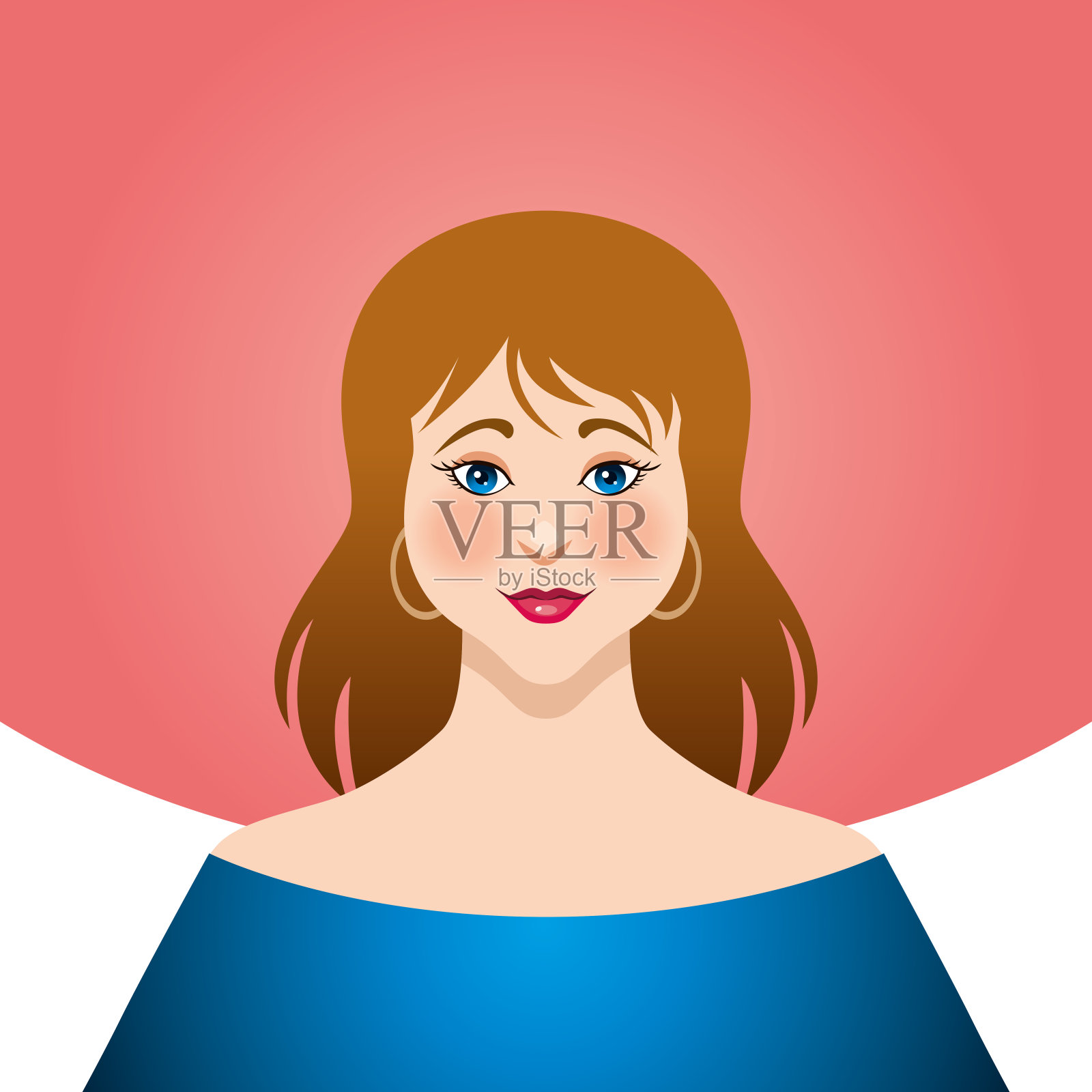 善良温柔的年轻女子插画图片素材