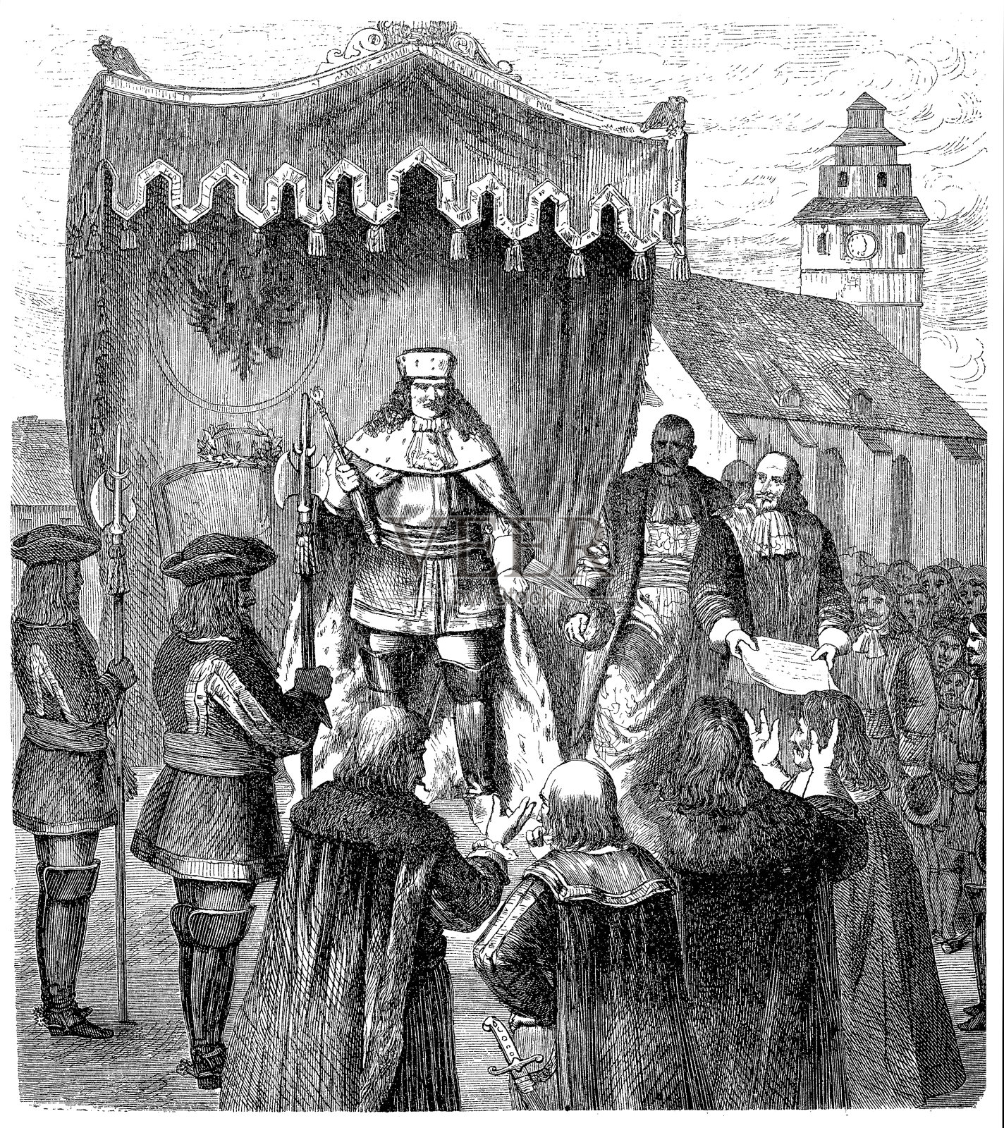 在Königsberg向伟大的选举人致敬插画图片素材