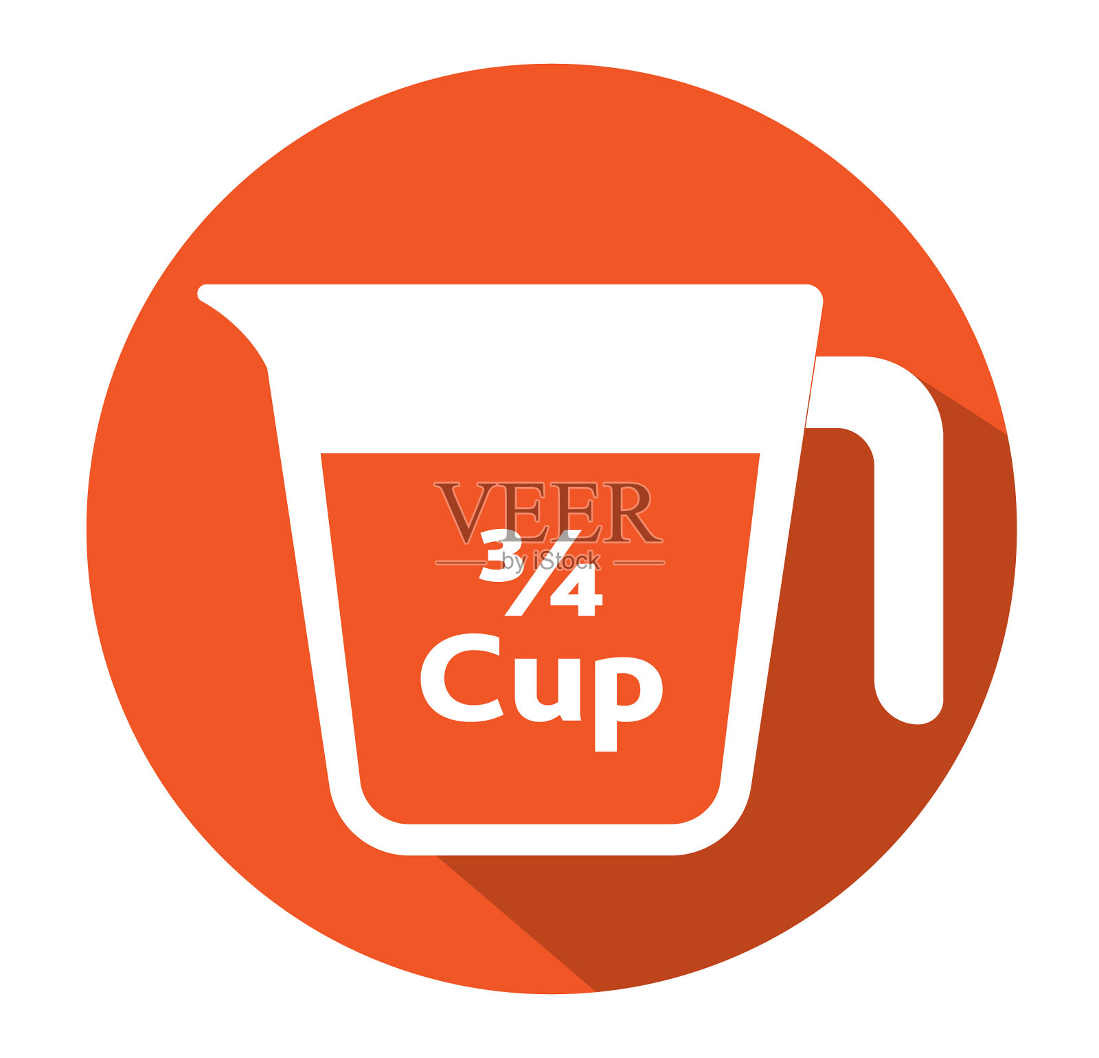 四分之三杯的量杯用于烹饪图标插画图片素材