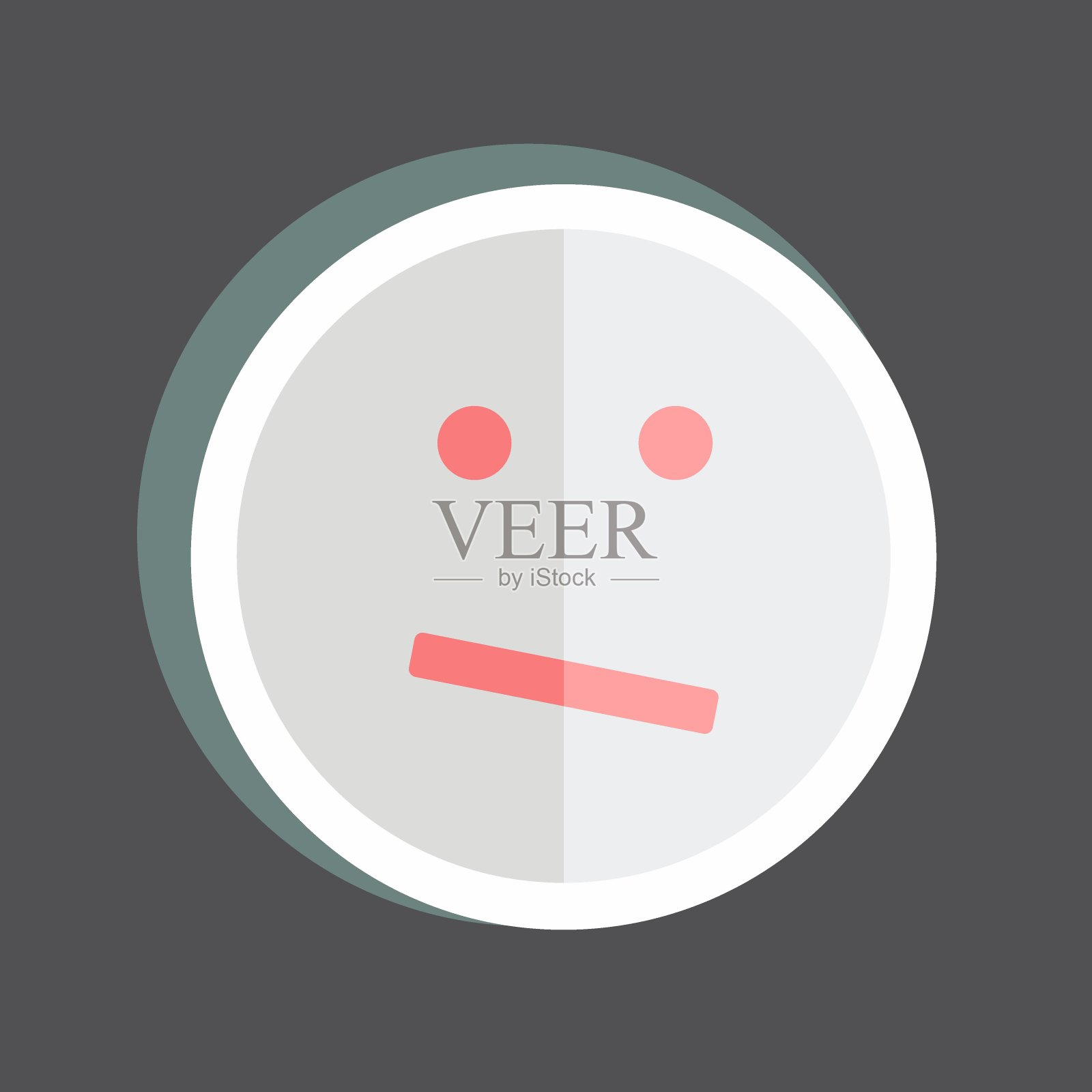 困惑表情符号贴纸:简约设计图标素材