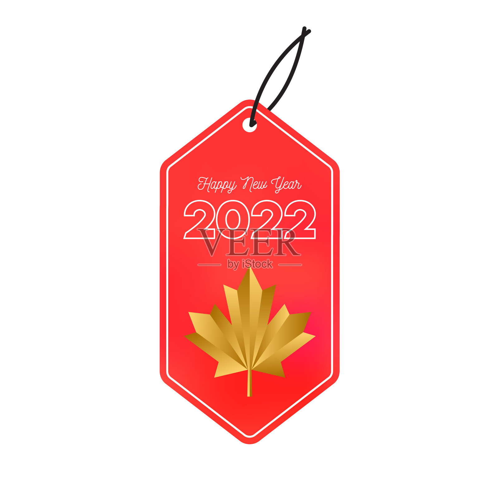 2022年的新年信件。加拿大的概念。节日贺卡。抽象的矢量图。节日设计用于贺卡,请柬,徽章,销售标签,日历等库存插图插画图片素材