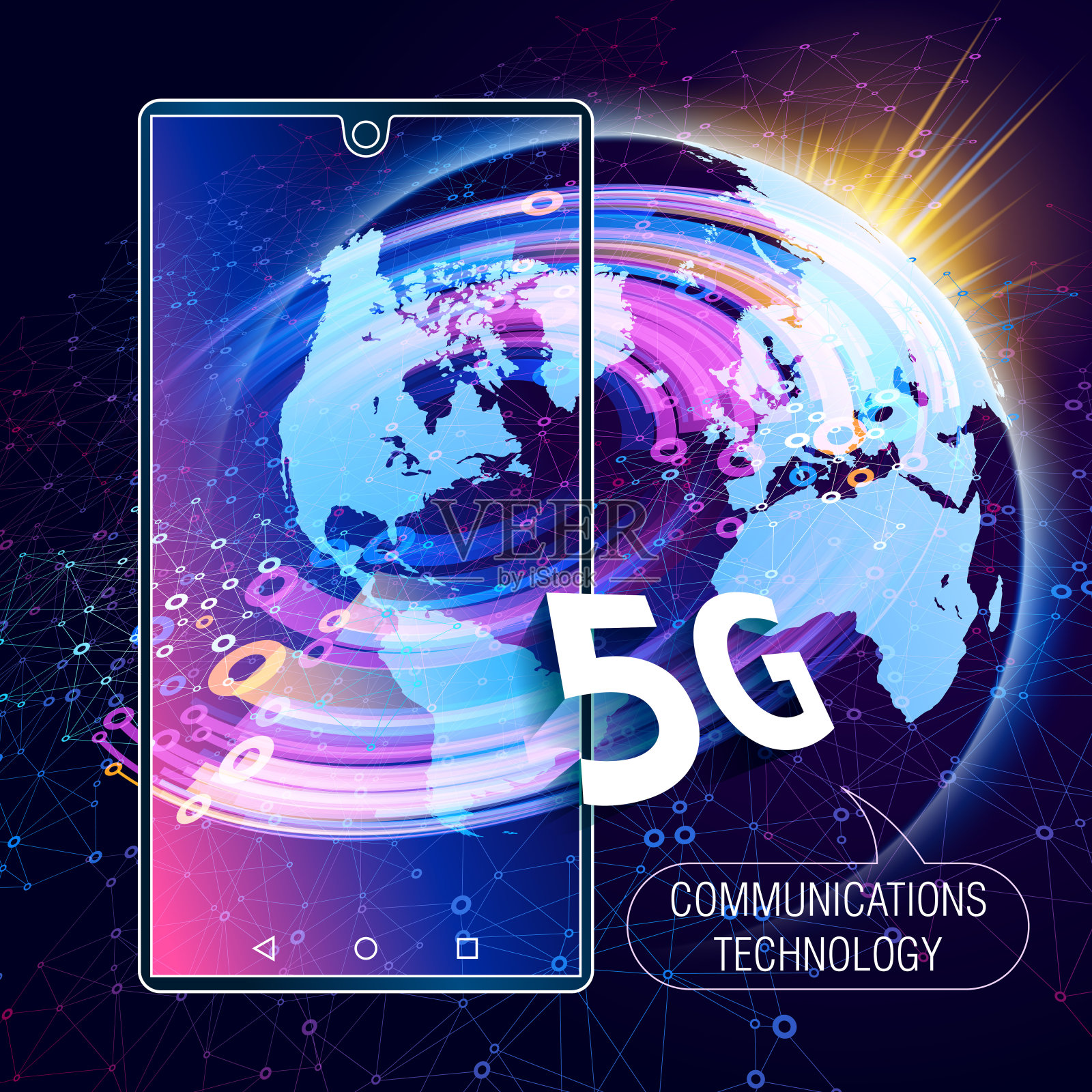 智能手机,通讯技术插画图片素材