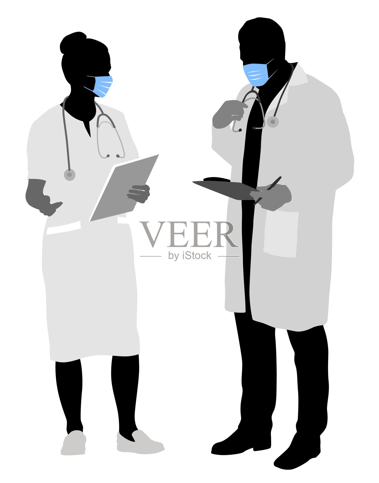 医生和护士插画图片素材