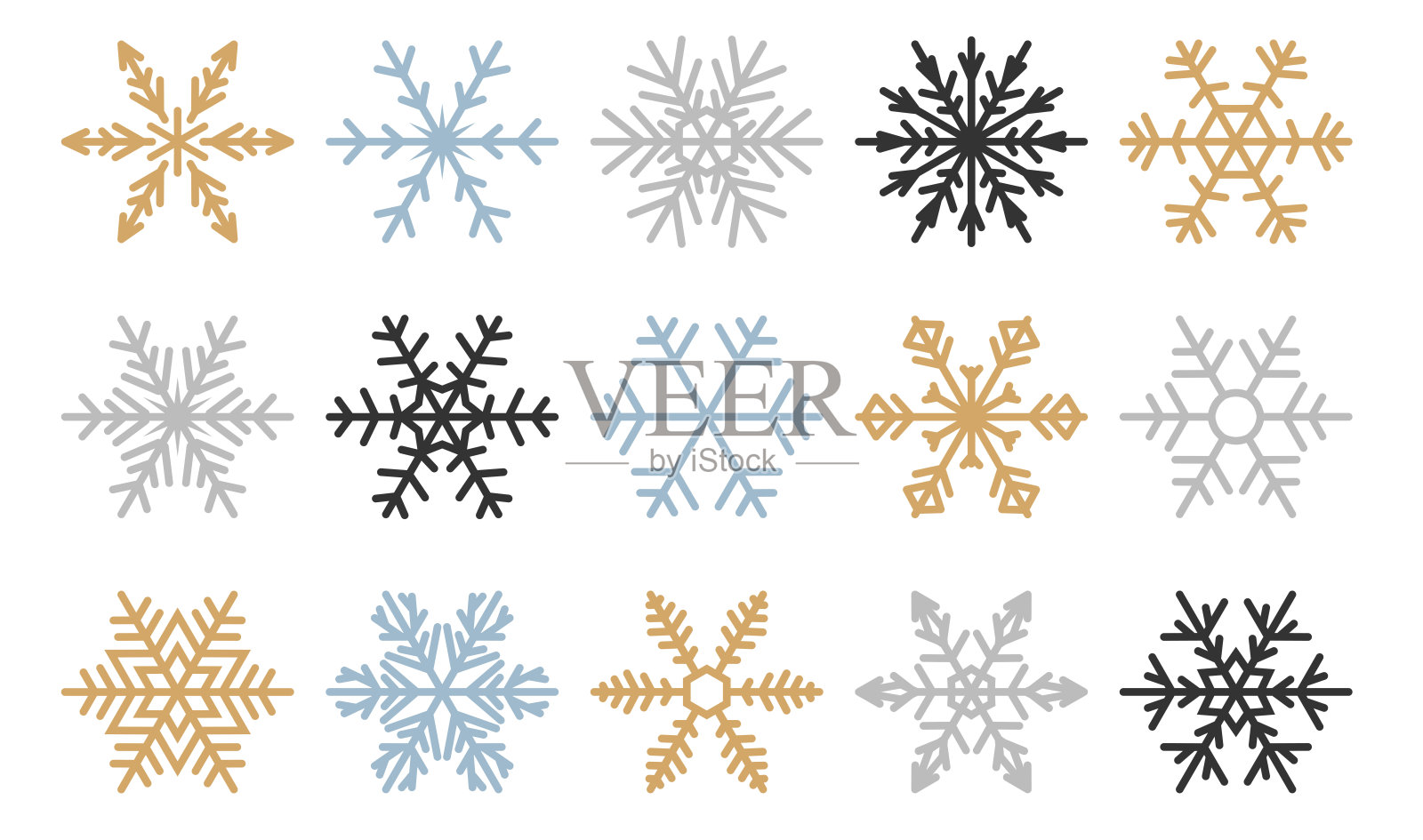 矢量雪花合集插画图片素材