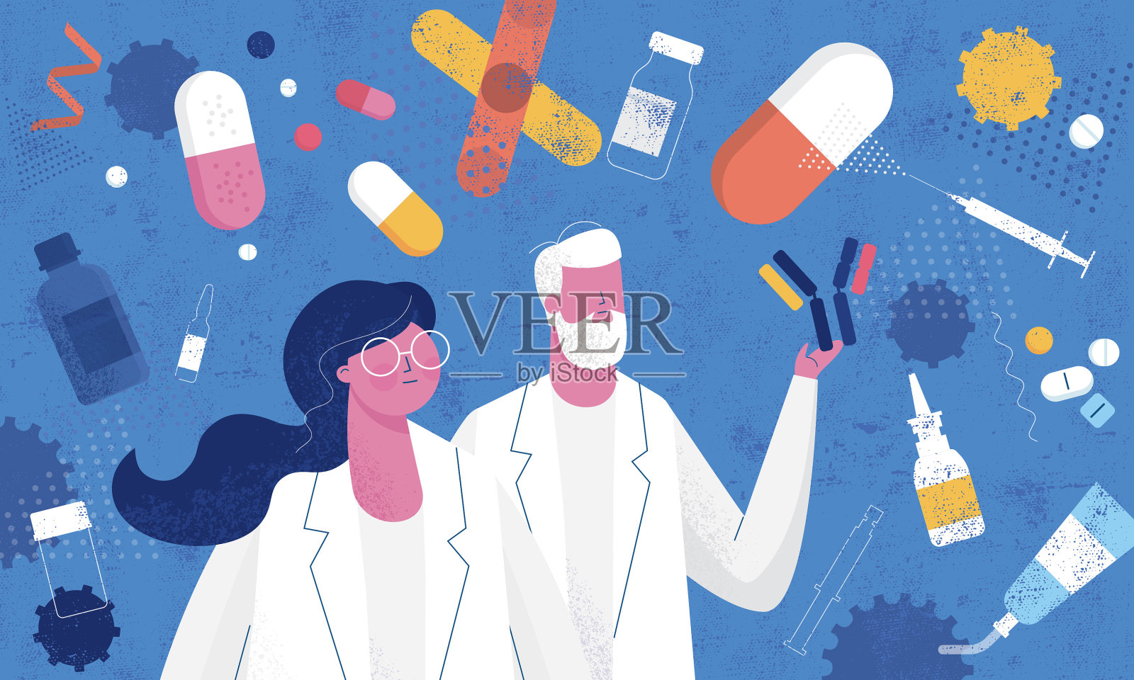 药房药物基因组学插画图片素材