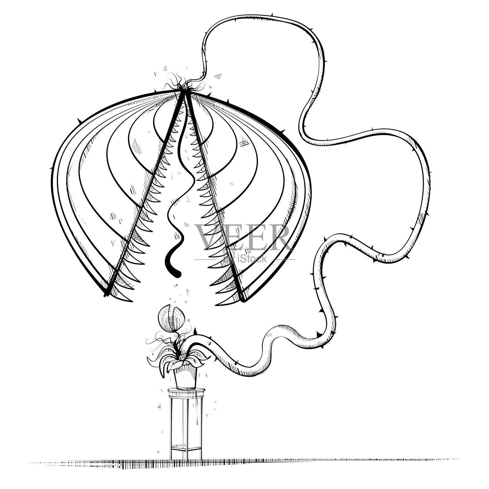 植物吃自己插画图片素材