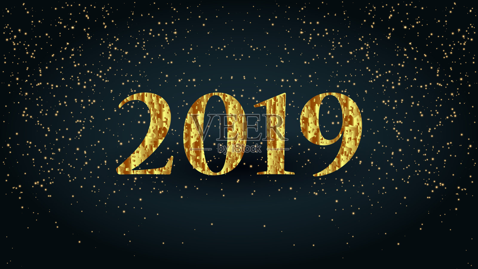 2019金字新年晚会文字插画图片素材