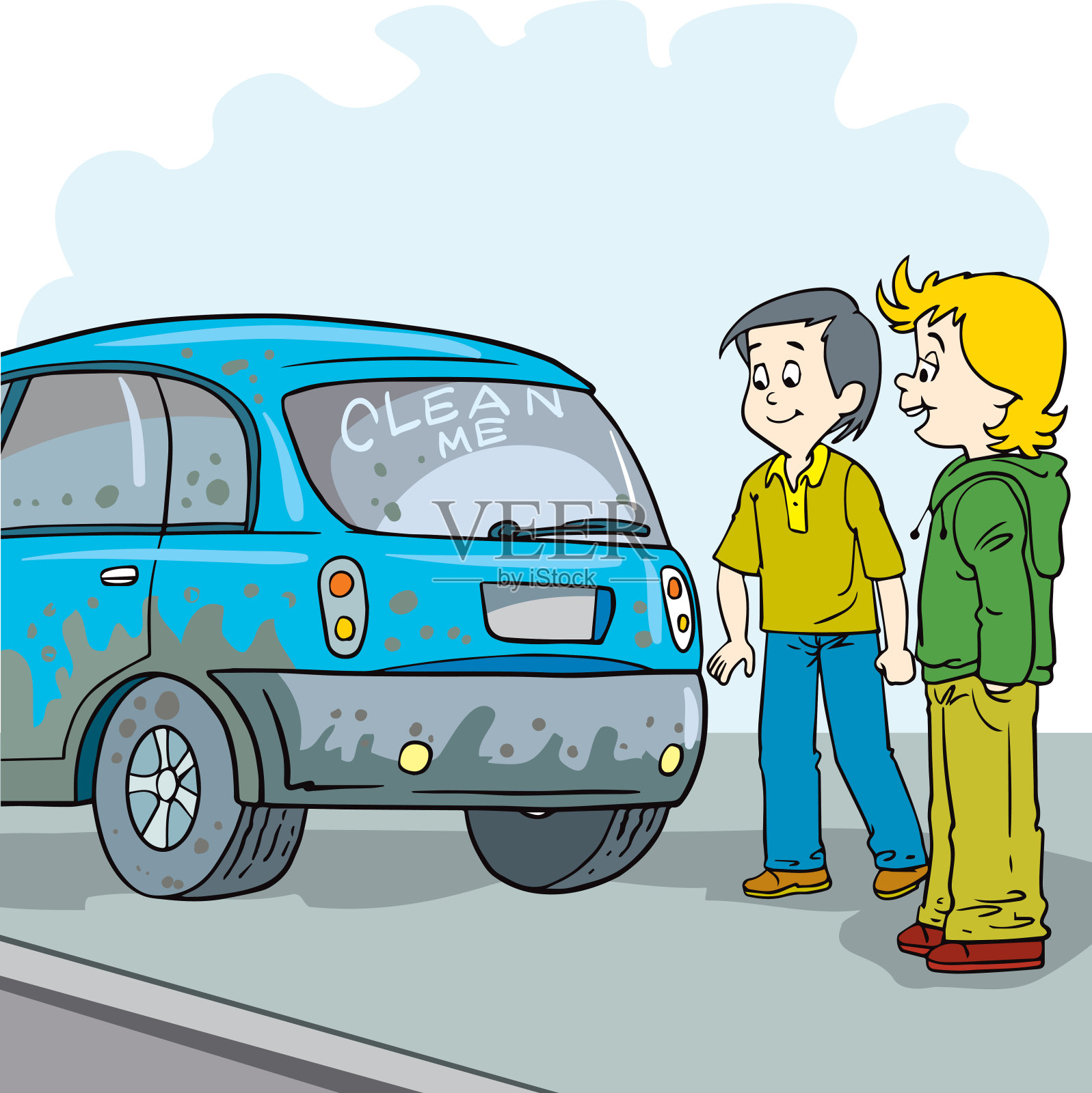 非常脏的车。插画图片素材