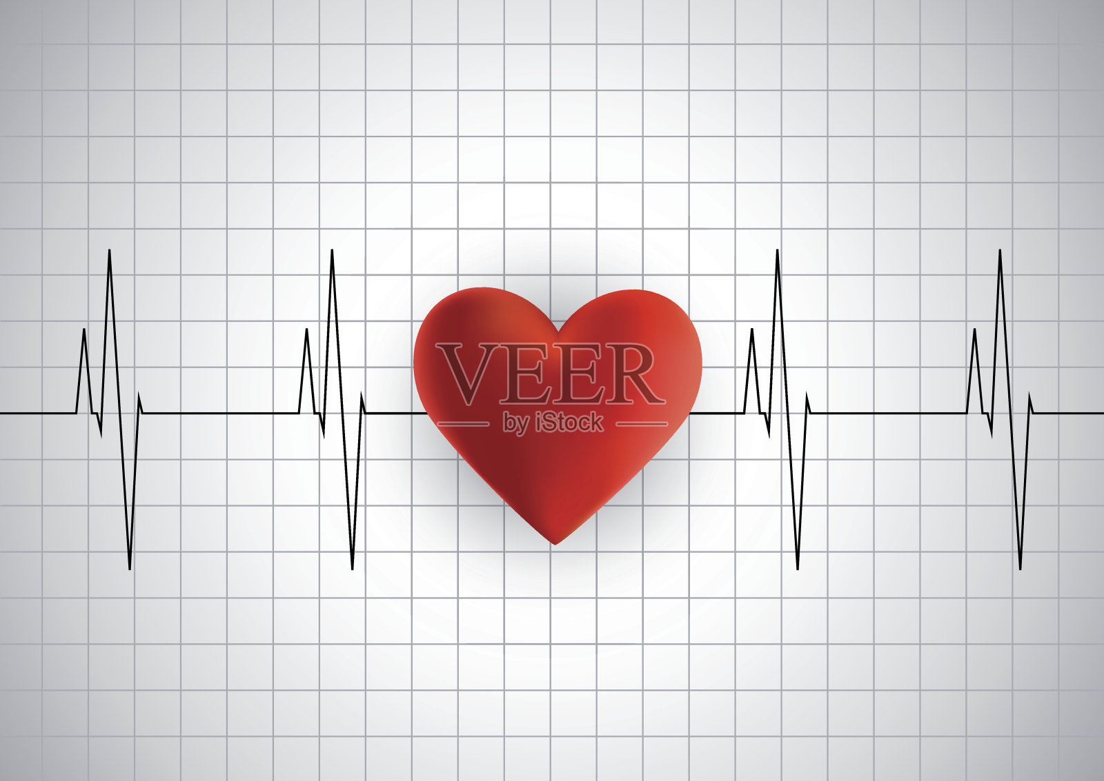 心脏的心电图插画图片素材